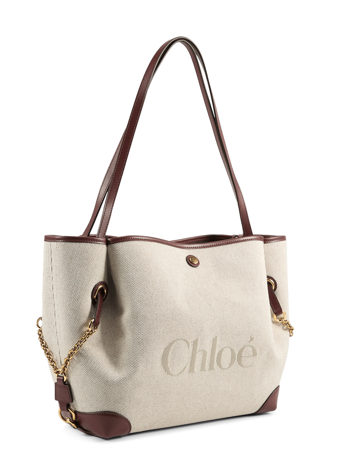 Sac Clover à détail chaine et logo brodé en cuir CHLOÉ Marron