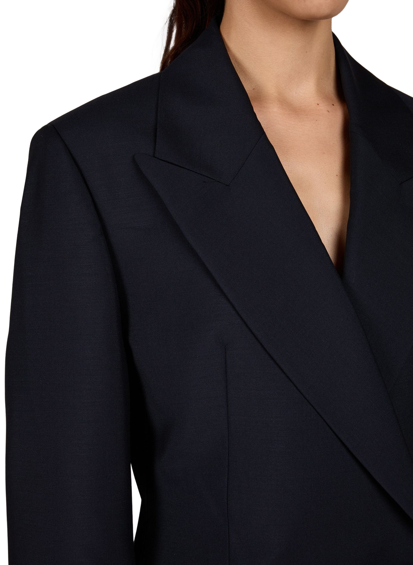 Hourglass-cut blazer in virgin wool and mohair ROHE FRAMES Blue