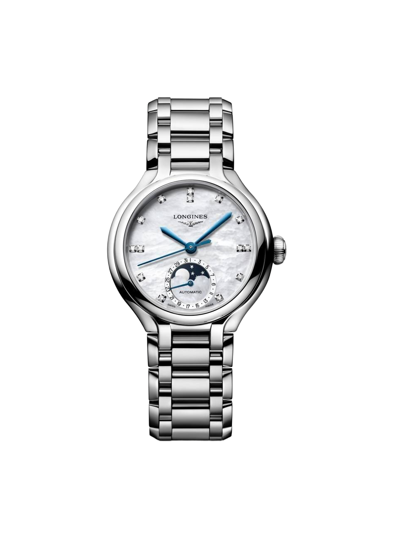 Montre automatique Longines PrimaLuna en acier inoxydable