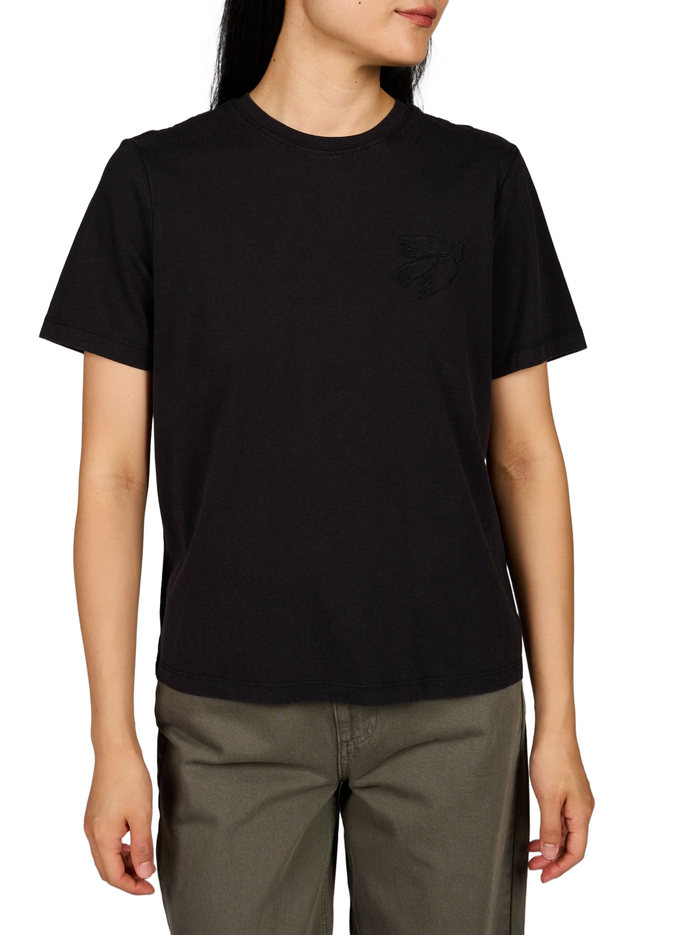 Gerader Baumwoll-T-Shirt VILA Schwarz