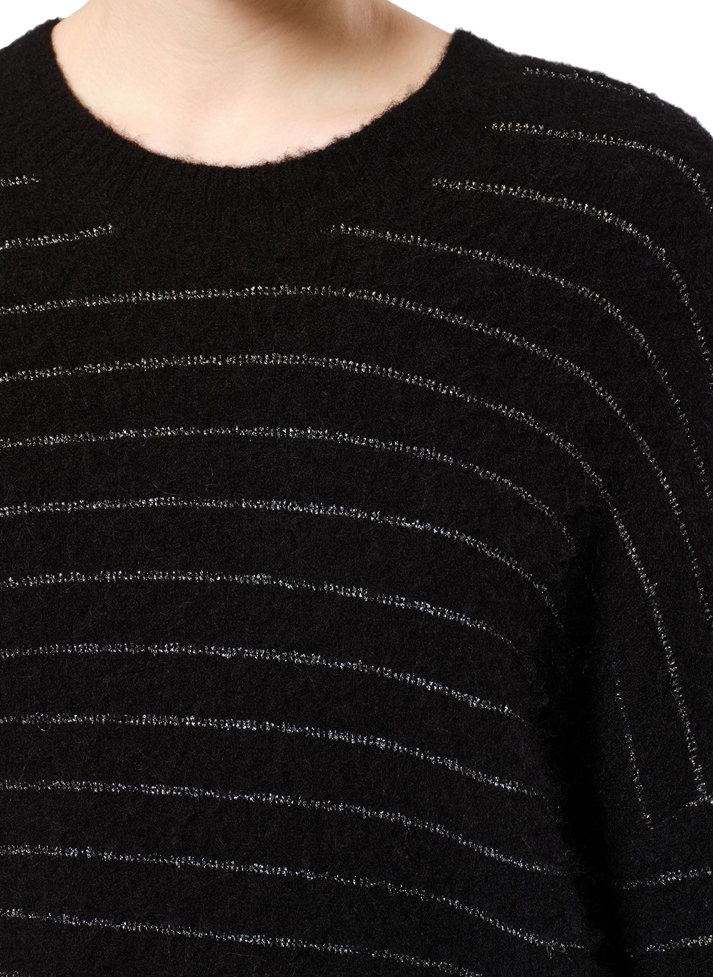 Gestreepte STACY trui van zijde en kasjmier ISABEL MARANT Zwart
