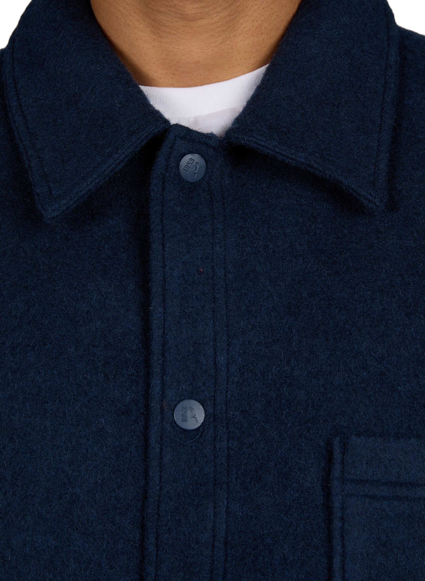 Veste droite boutonnée en laine mélangée AIGLE Bleu