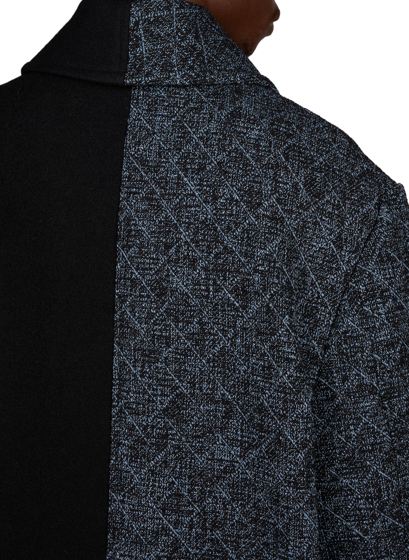 Oversized two-tone coat in a wool blend RENÈ Black