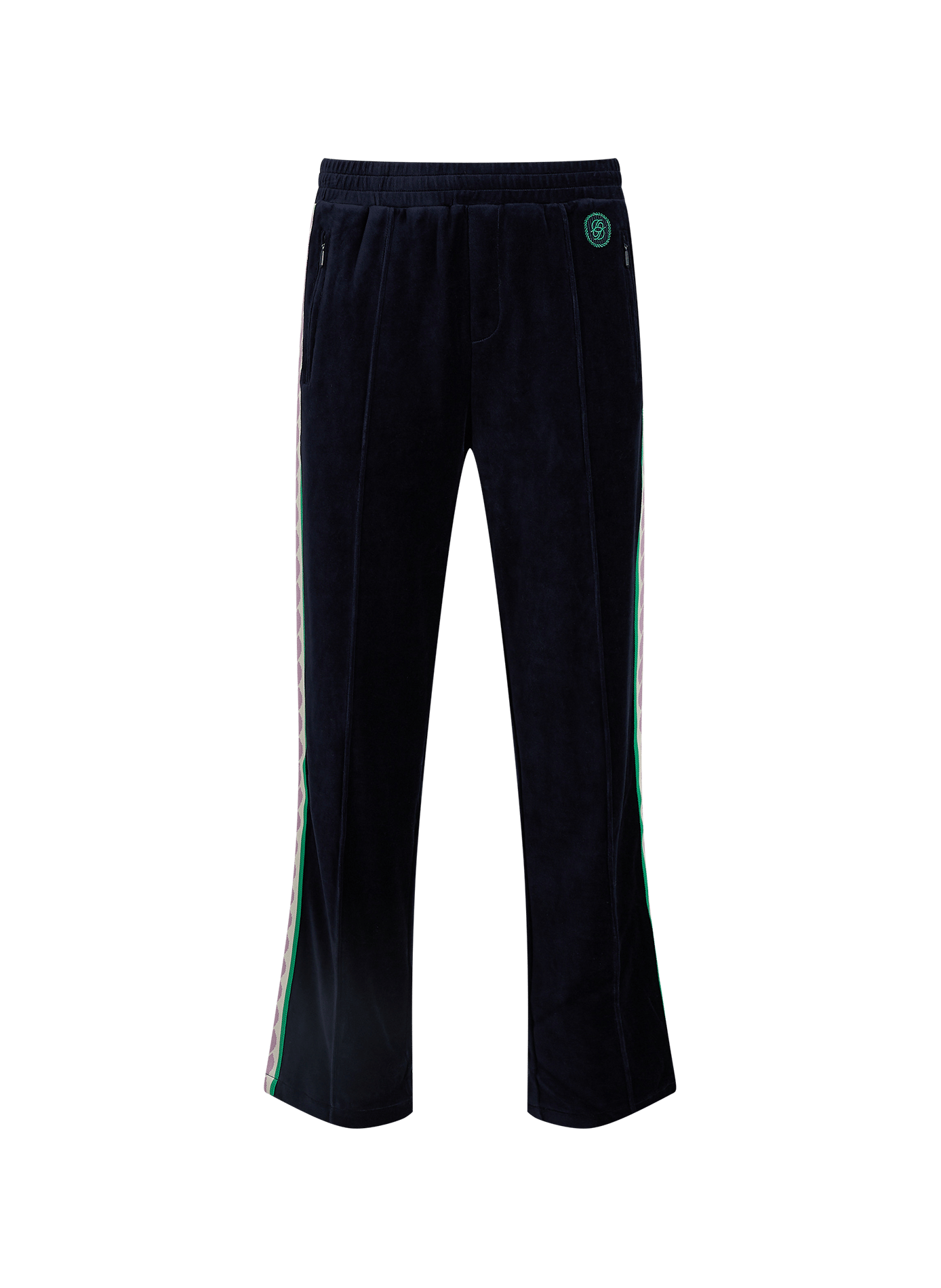 Cotton-blend velour track pants DROLE DE MONSIEUR Blue