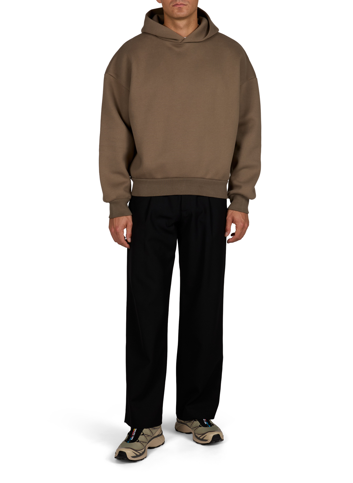 Plain oversized hooded sweatshirt SEVENTH Brown