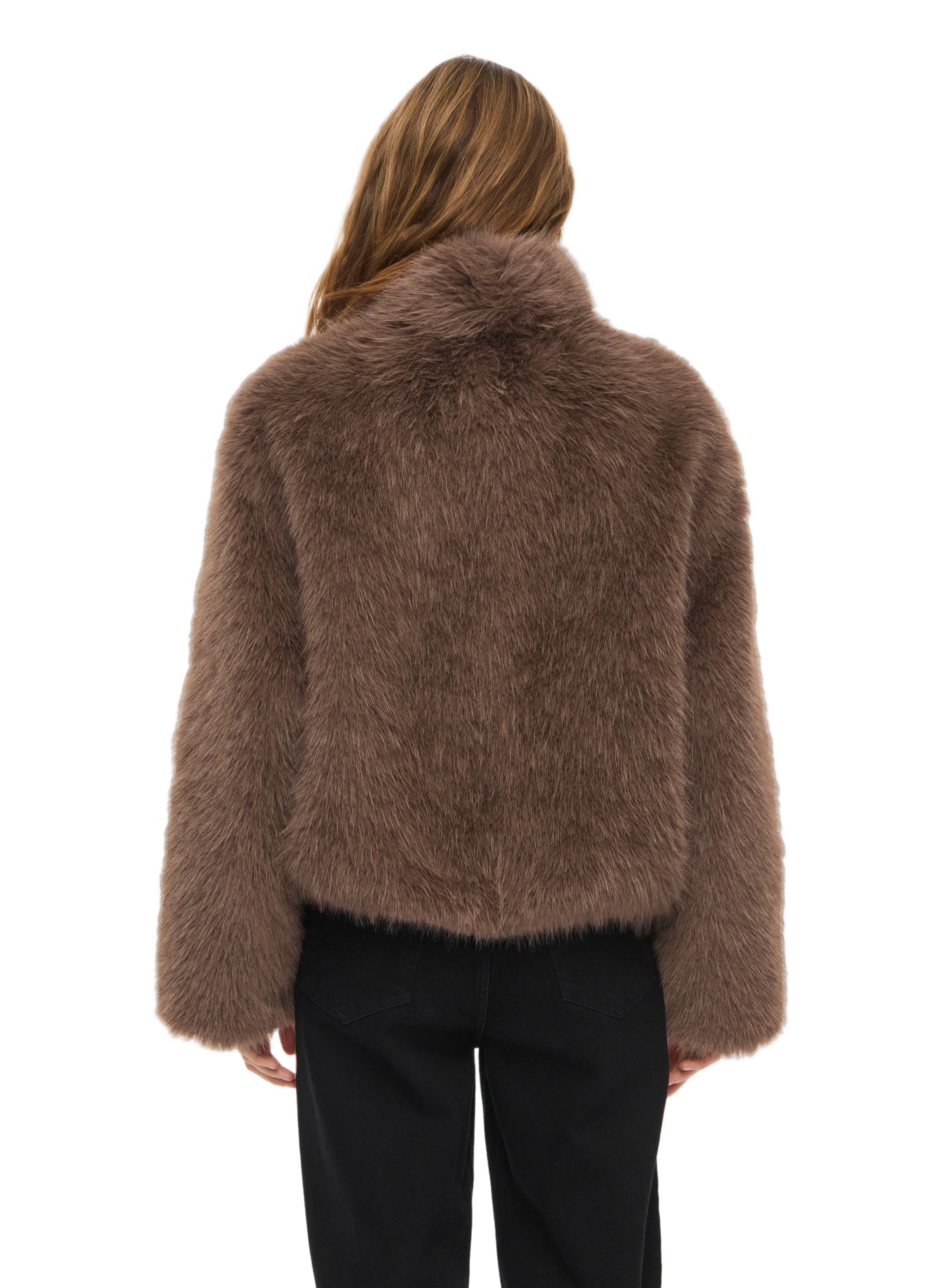 Veste col montant effet fourrure VILA Brown