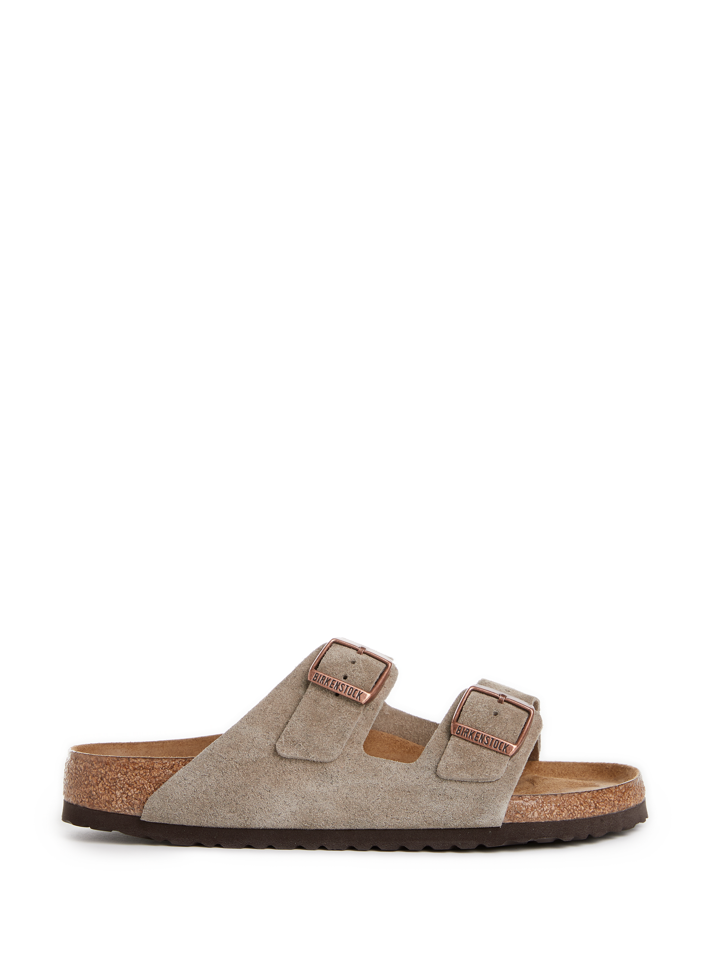 Sandales Arizona en cuir retourné BIRKENSTOCK Gris