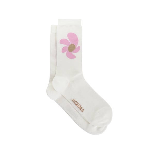 Chaussettes fleurs en coton mélangé