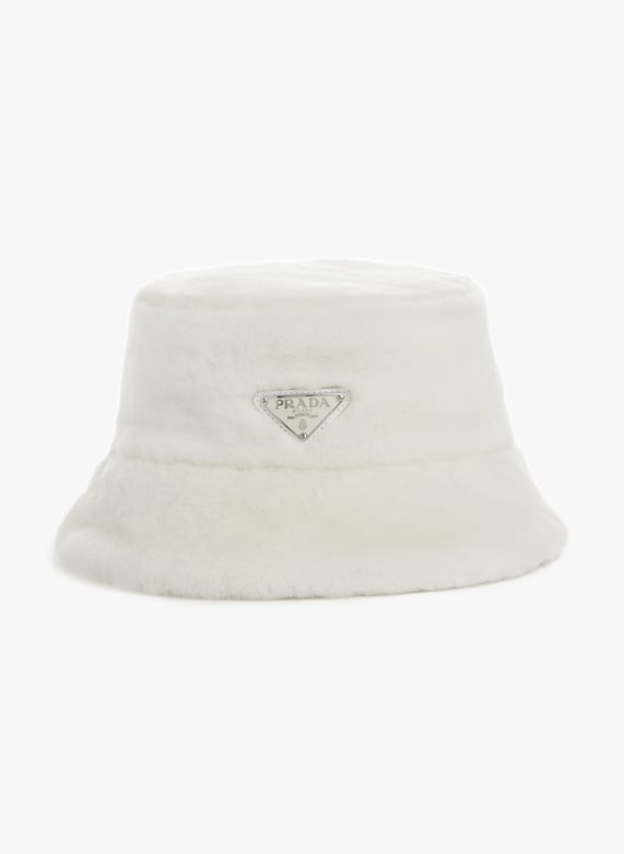 Furry bucket hat White Prada Women - Main Image
