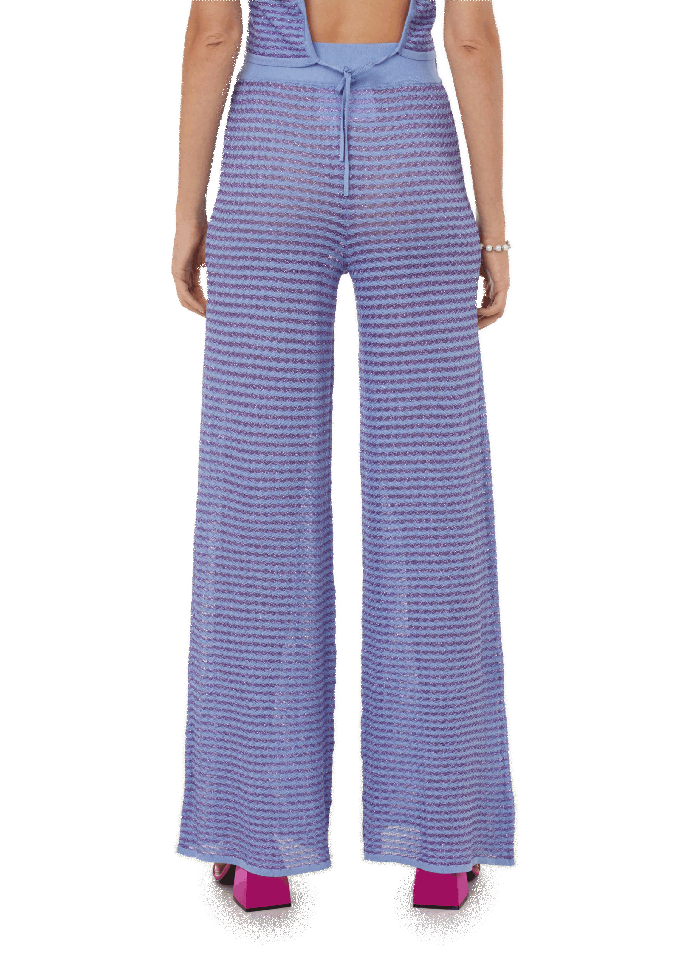 Relaxed trousers with metallic threads REMAIN Purple