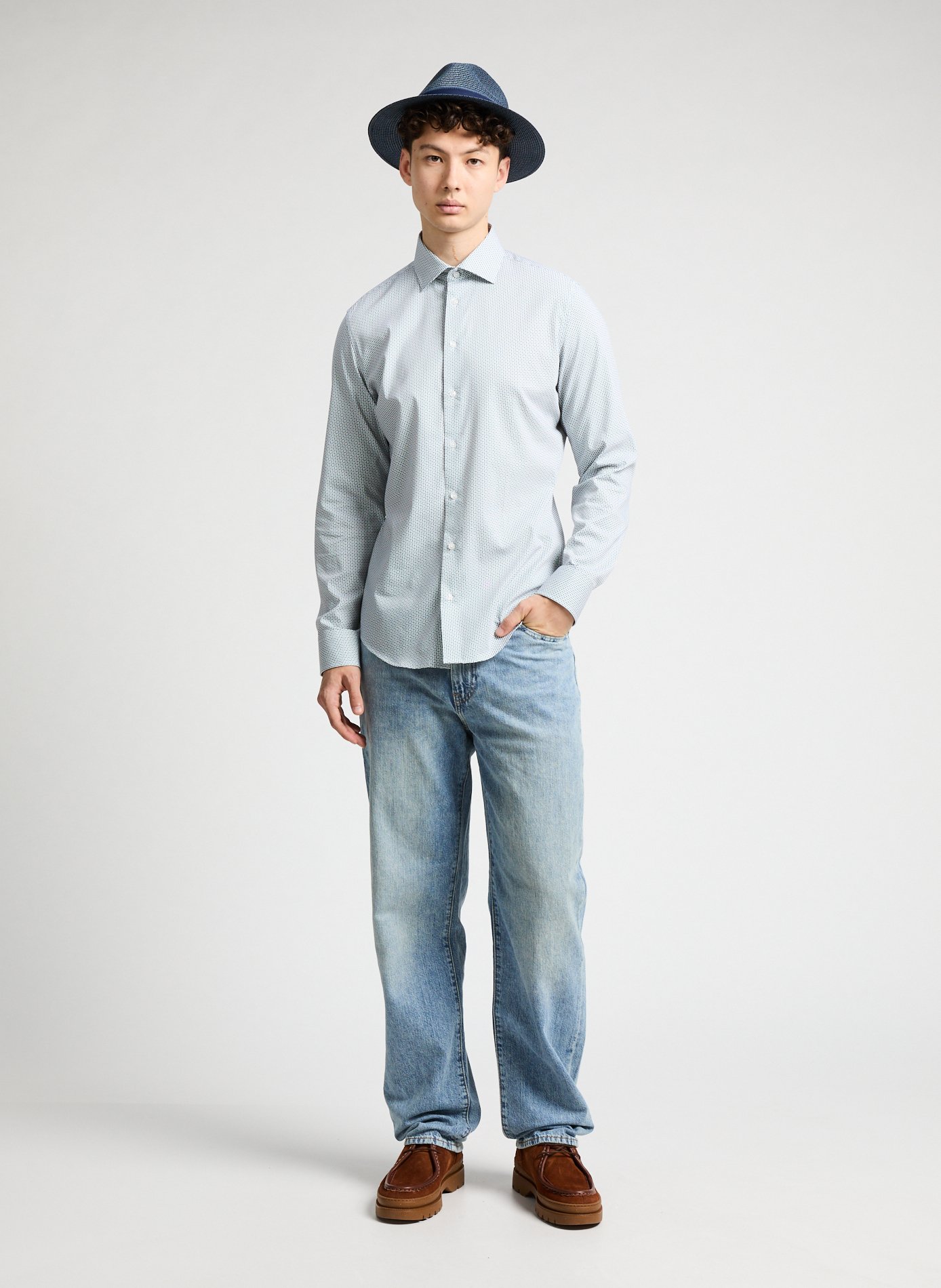 Cotton patterned shirt Green