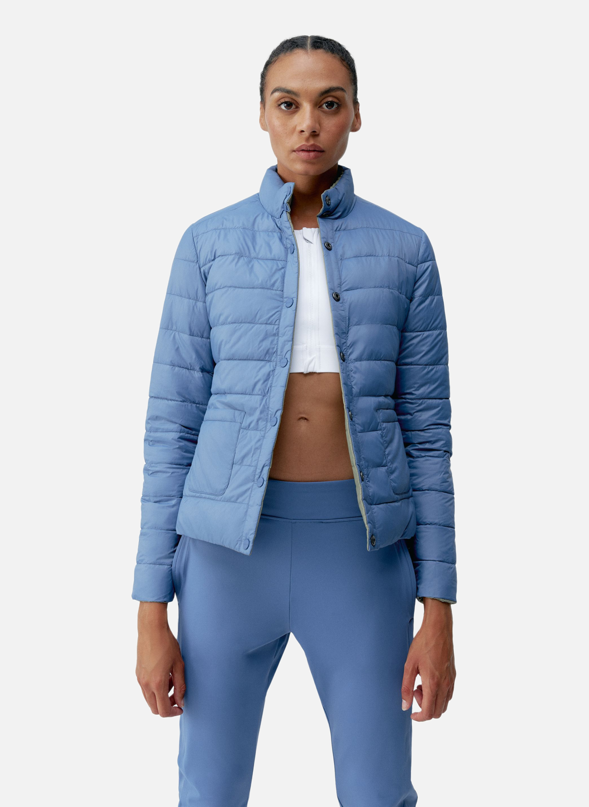 Veste de sport boutonné performance athleisure lyra BORN LIVING YOGA Bleu