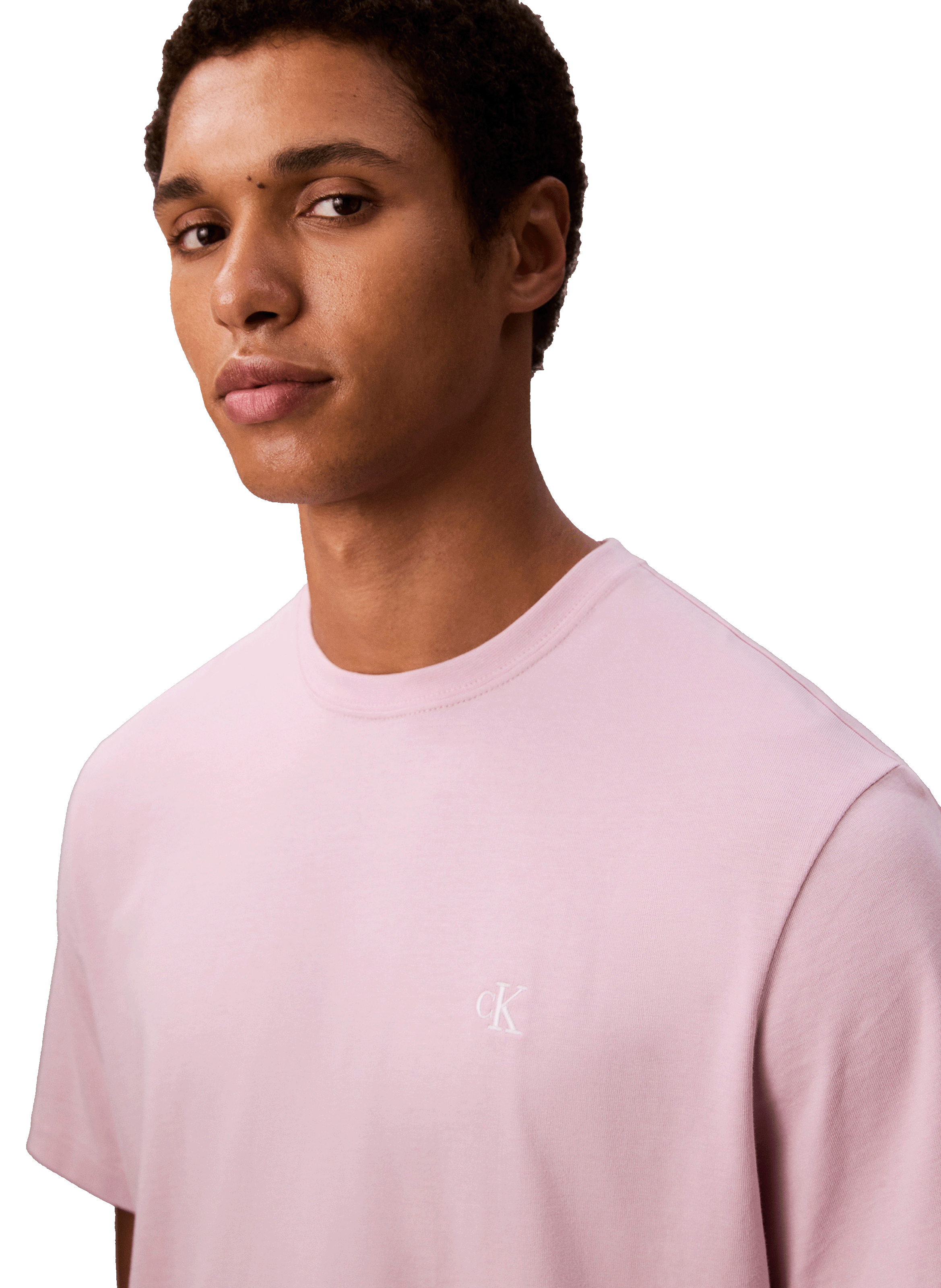 T-shirt à col rond en coton CALVIN KLEIN Violet