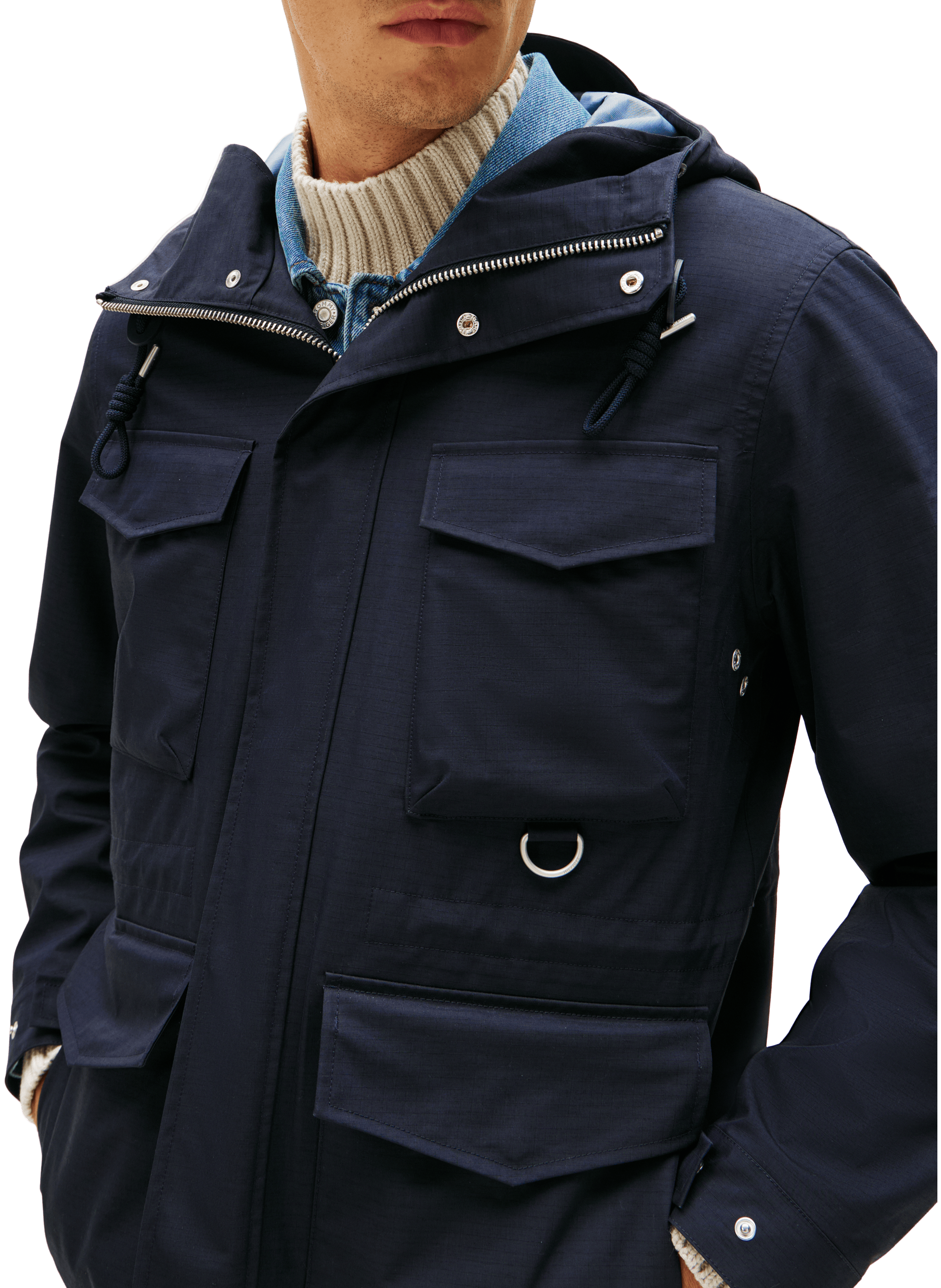 Hooded outdoor jacket TOMMY HILFIGER Blue
