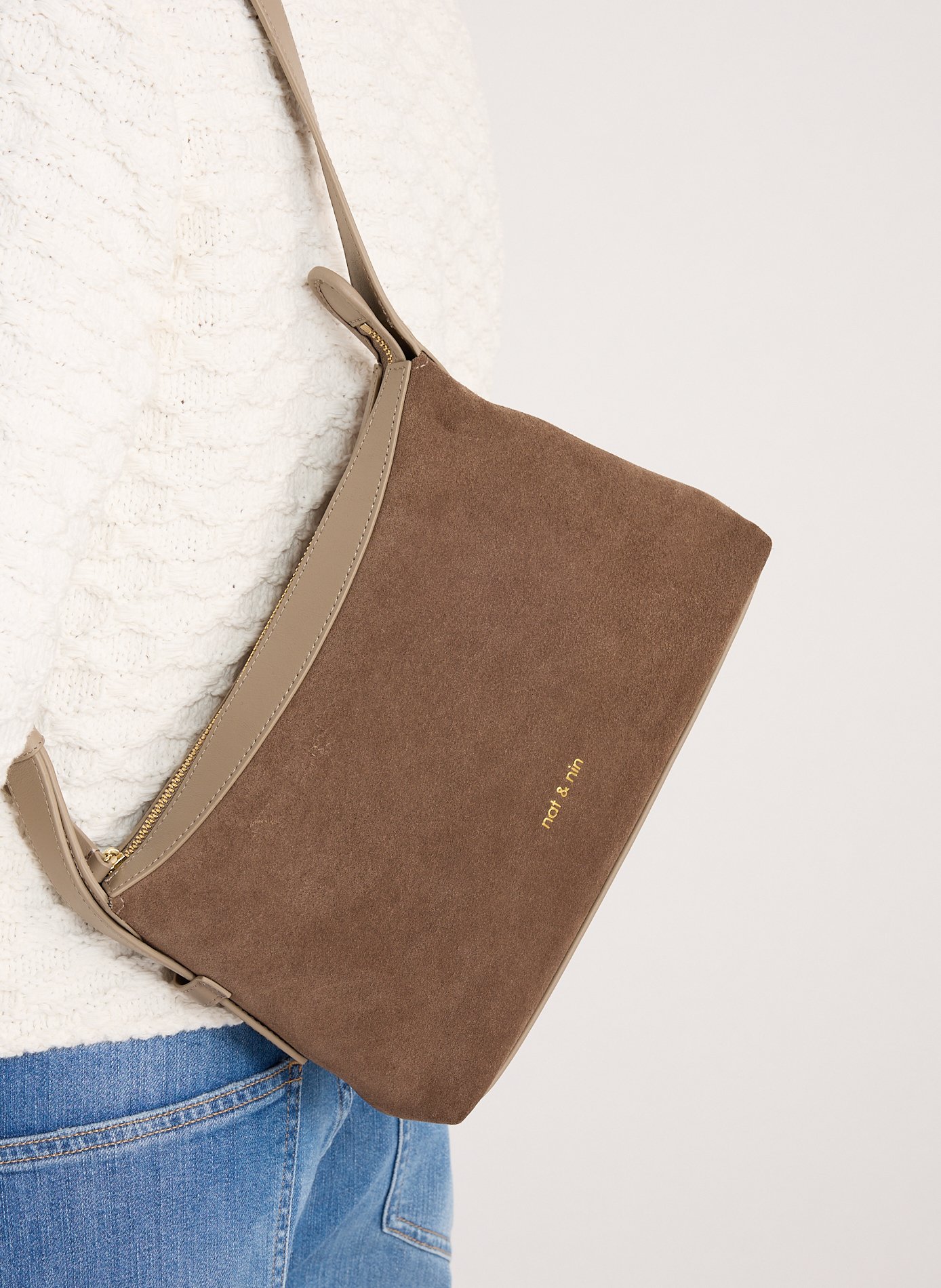 Bowie leather handbag NAT & NIN Beige