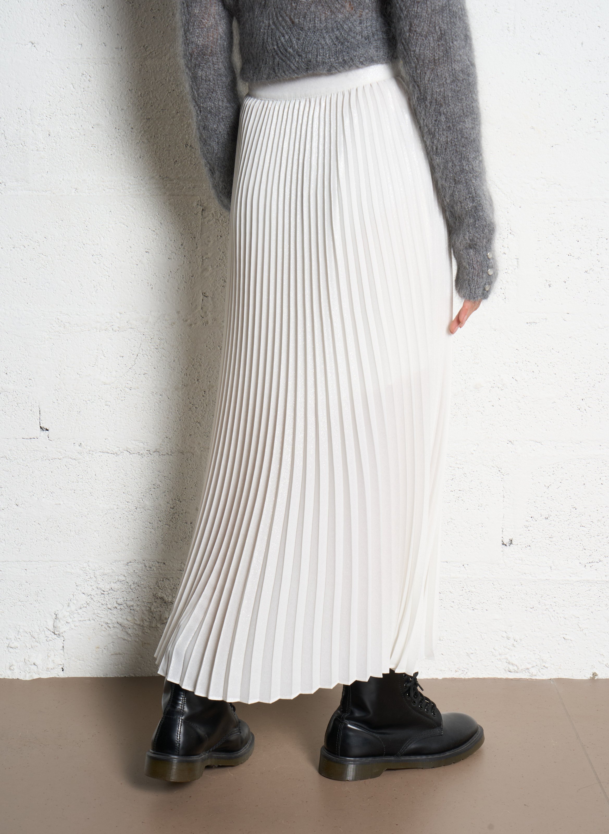 Jupe midi plissée IKKS Blanc