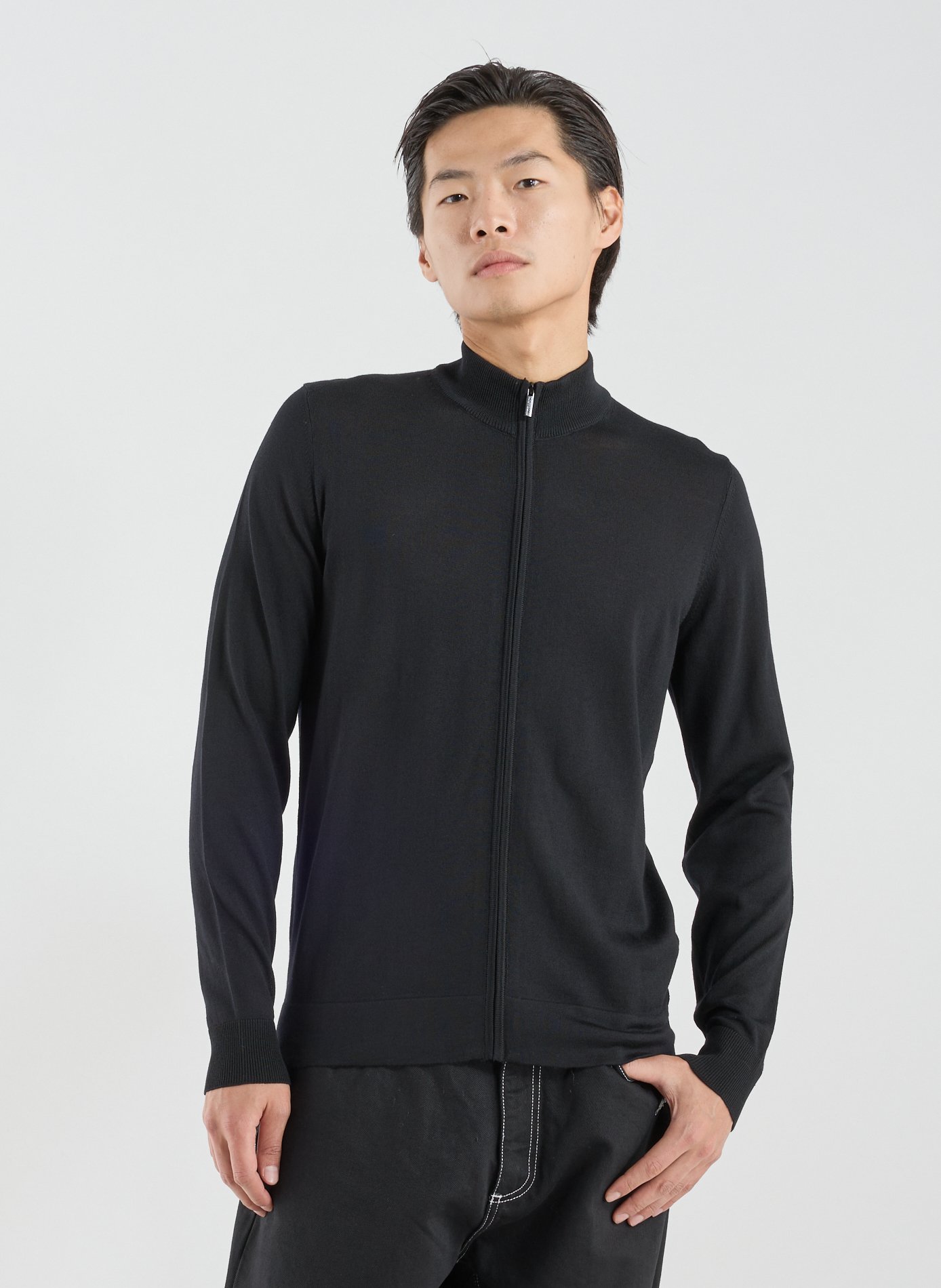 STRELLSON Gilet col montant en laine vierge Noir