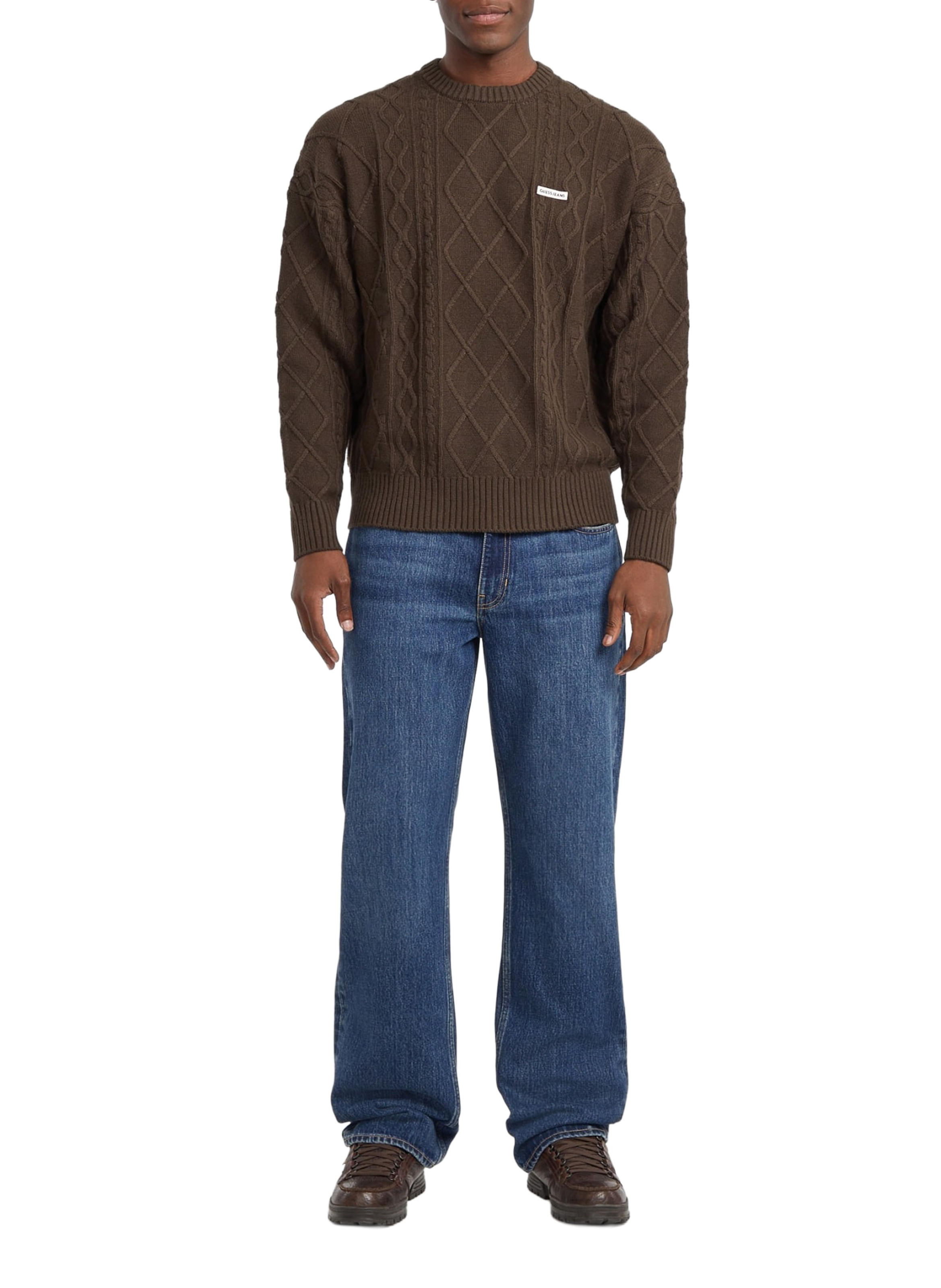 Cotton-blend jumper GUESS Brown