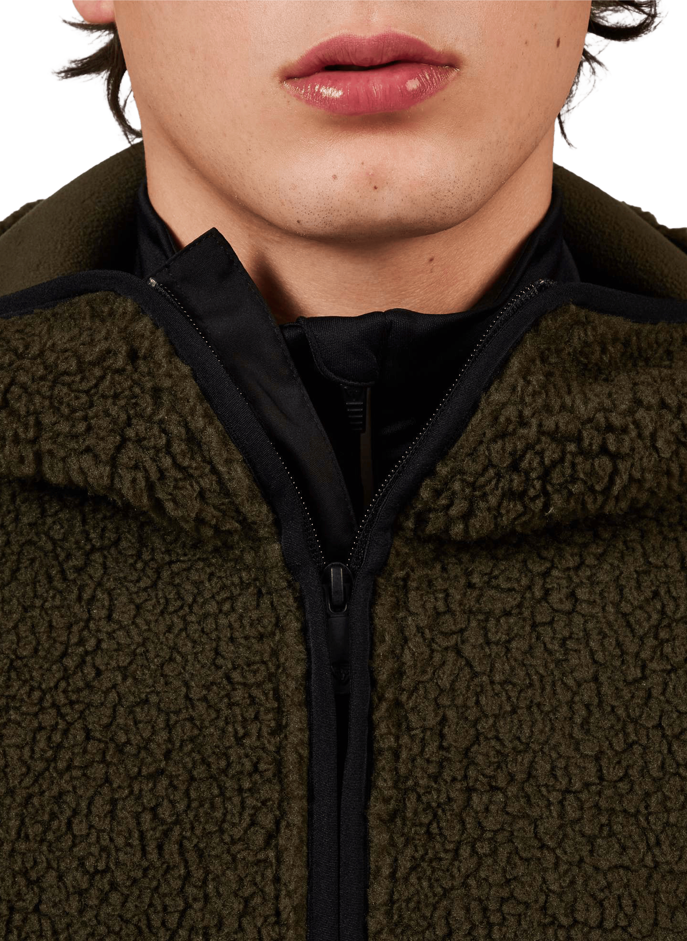 Polaire anorak shearling à capuche ROSSIGNOL Kaki