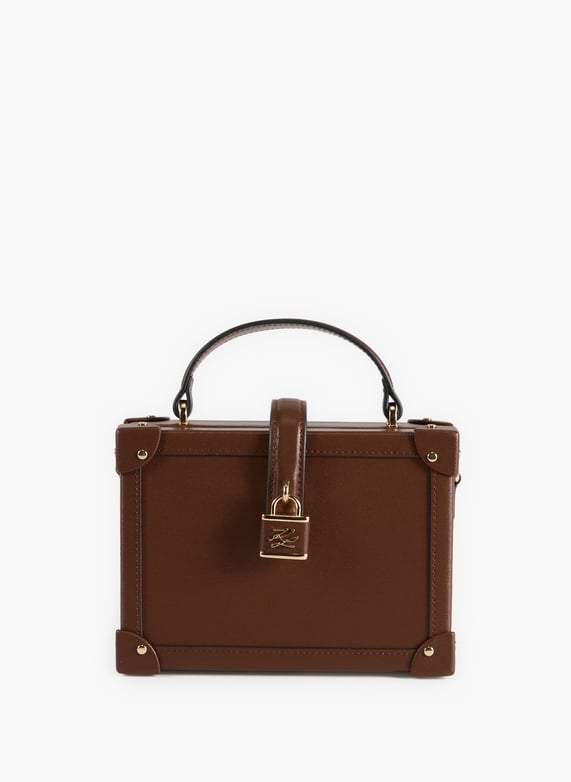 Karl lagerfeld Brown leather trunk handbag - Women | Printemps Karl lagerfeld Brown leather trunk handbag - Women | Printemps