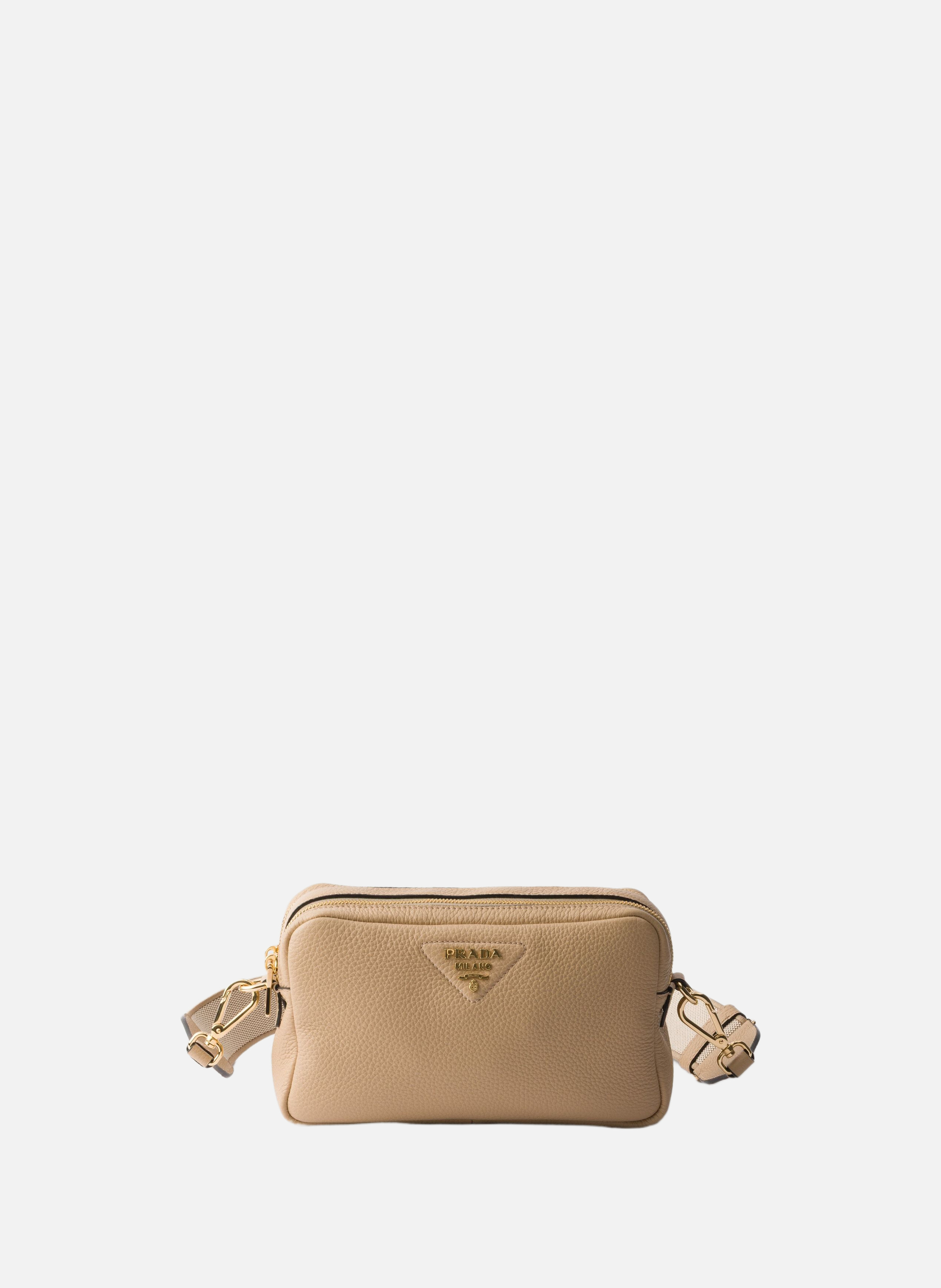 Petit sac à bandoulière en cuir PRADA Beige