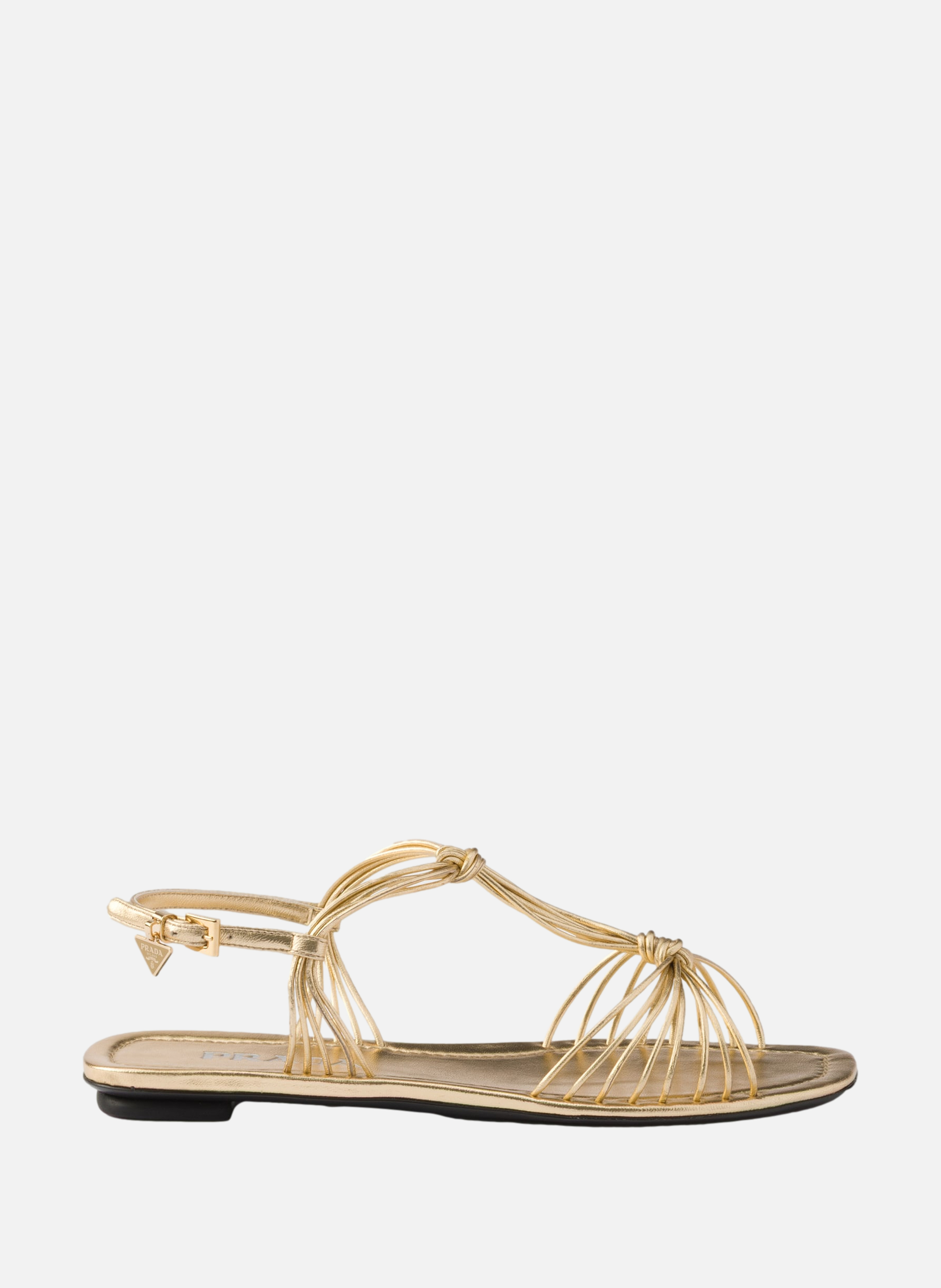 Sandales en cuir nappa mordoré PRADA Argent