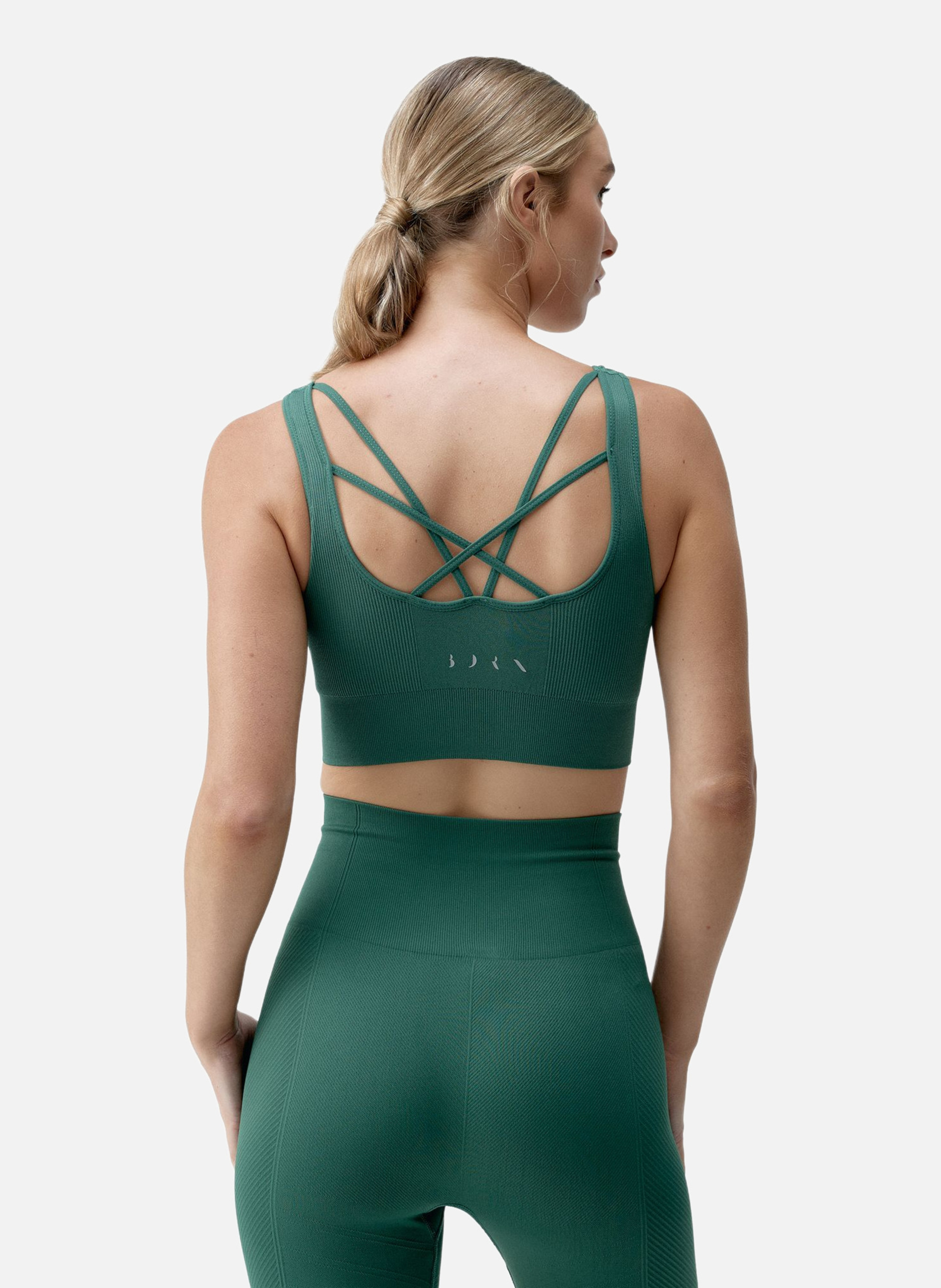Brassière de sport seamless fixation moyenne naisha BORN LIVING YOGA Kaki
