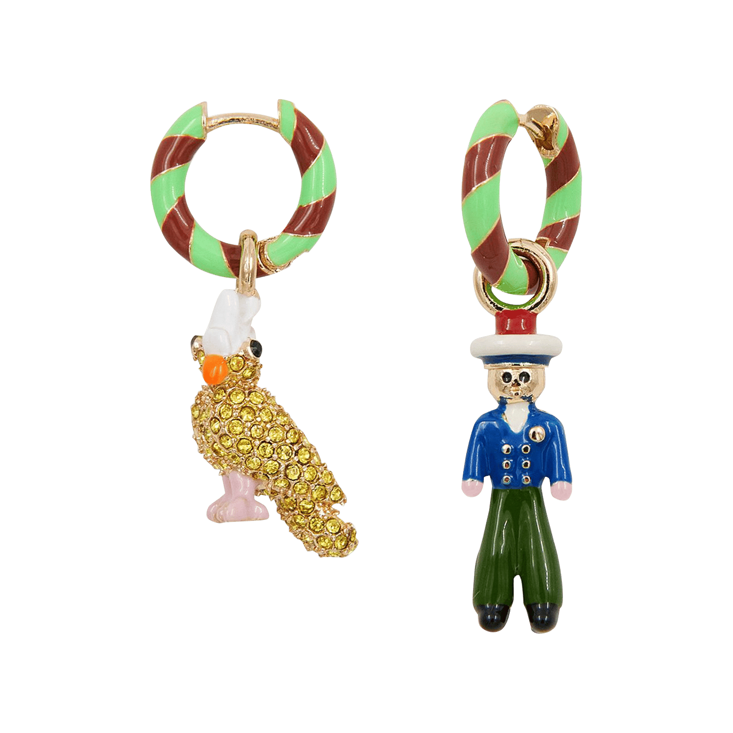 Boucles d'oreilles pendantes Jhally ESSENTIEL ANTWERP Vert