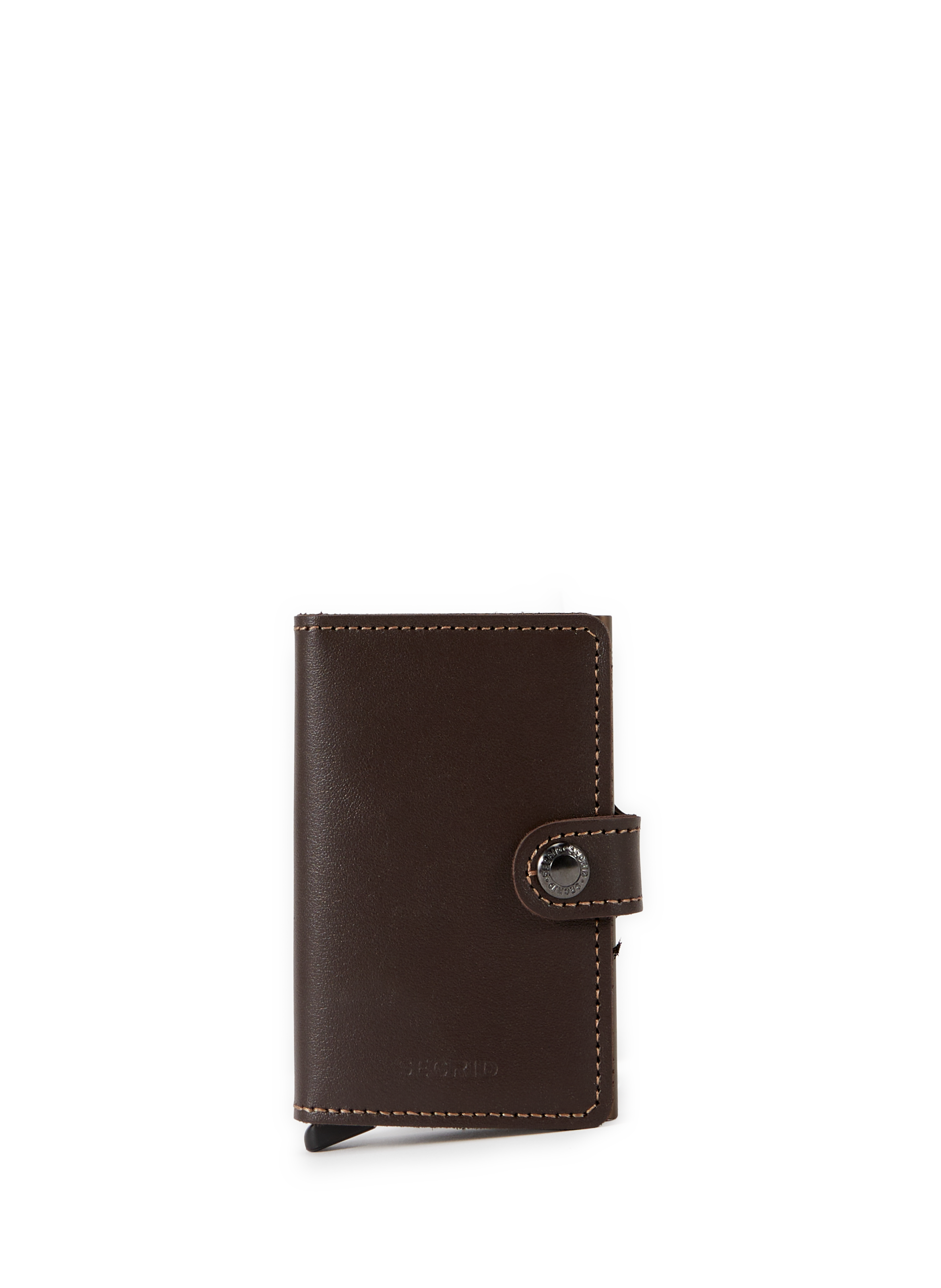 Mini mixed grain leather card holder SECRID Brown