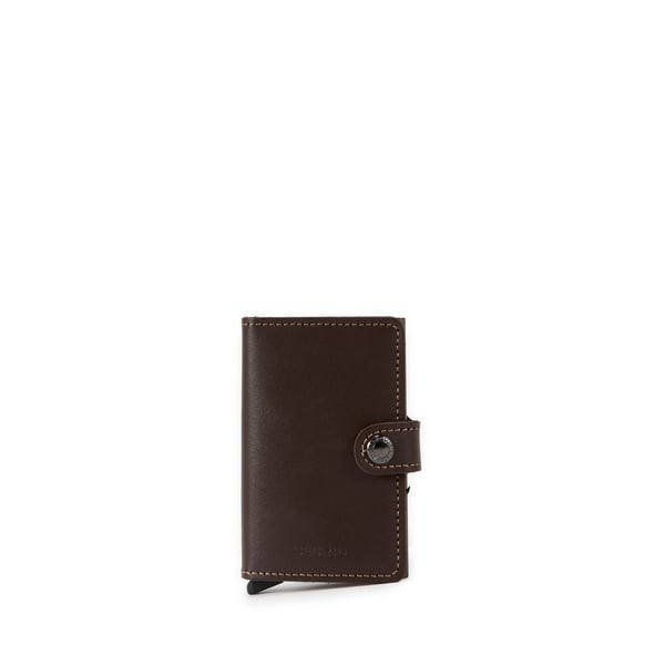 Mini porte-cartes en cuir grainé mélangé Mini porte-cartes en cuir grainé mélangé