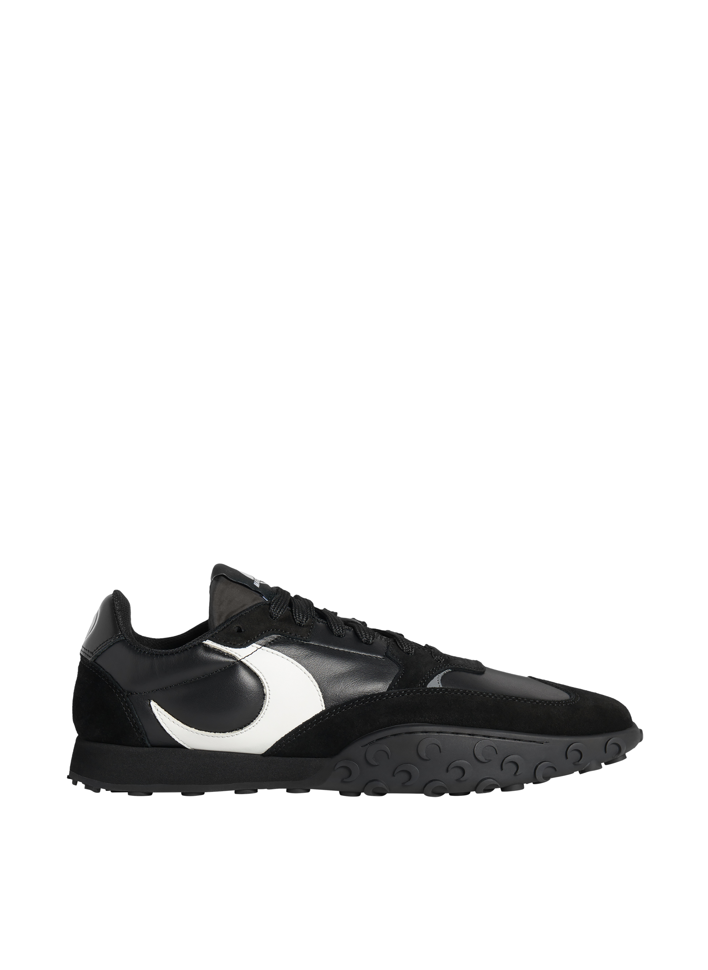 Square-toe leather ms rise sneakers MARINE SERRE Black