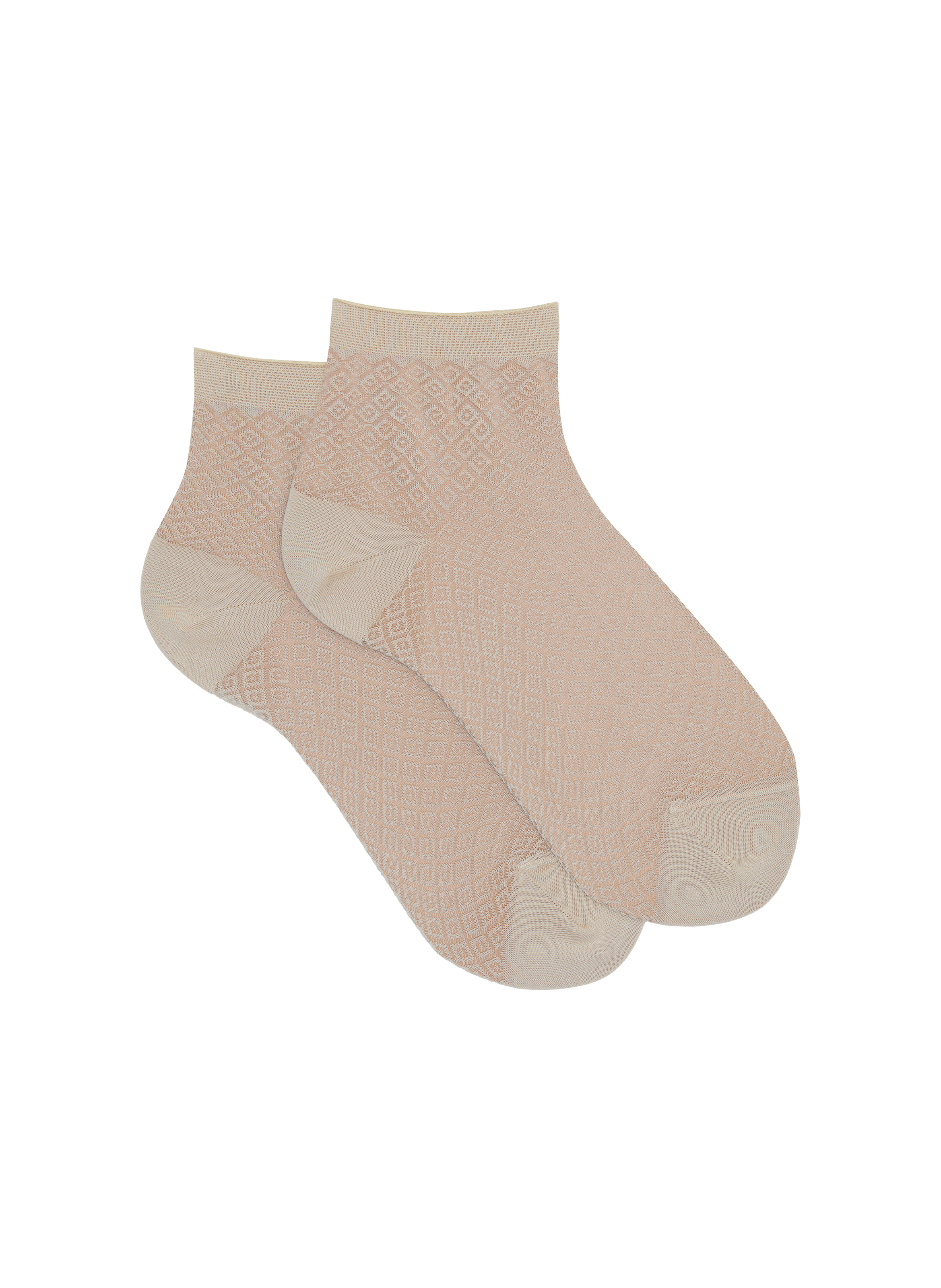 Low diamond patterned cotton blend socks DORÉ DORÉ Beige