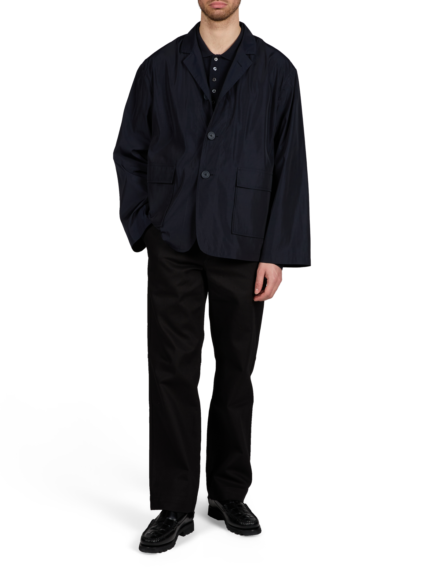 Straight jacket with brand on the back THOM BROWNE Blue