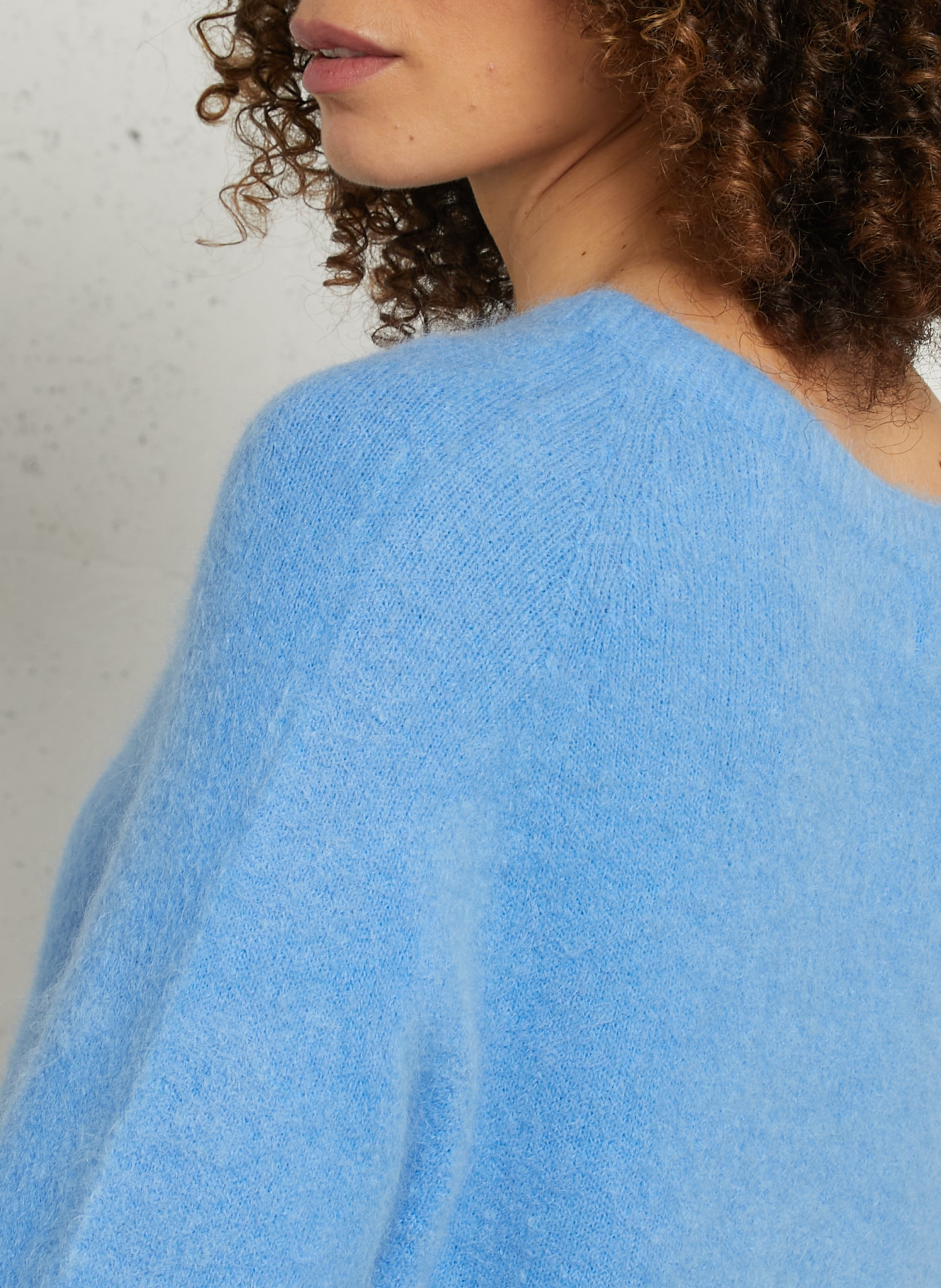 Pull oversize col rond en laine mélangée phoebe MAISON 123 Violet