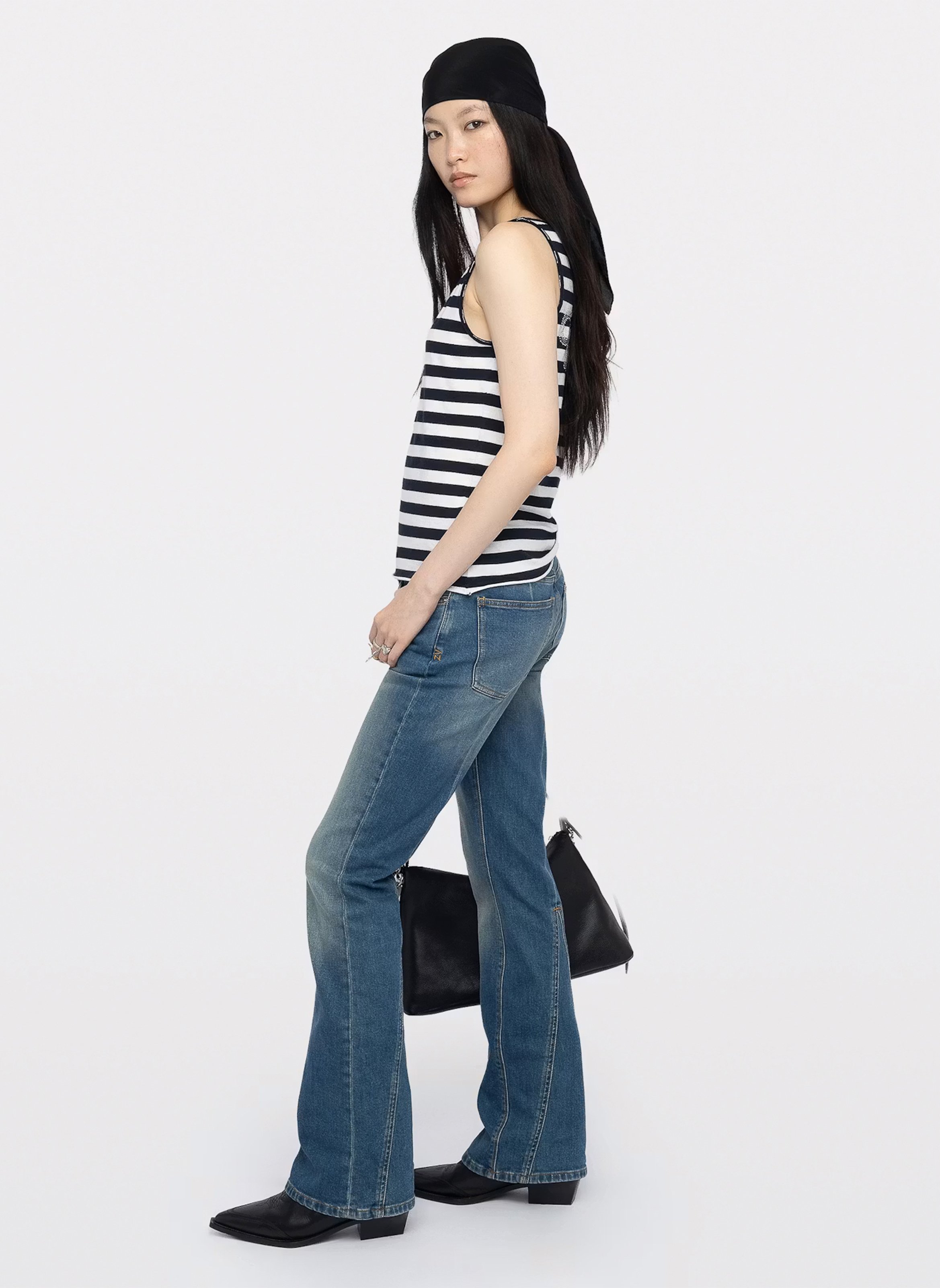 Débardeur rayé à dos strassé tif ZADIG&VOLTAIRE Blanc