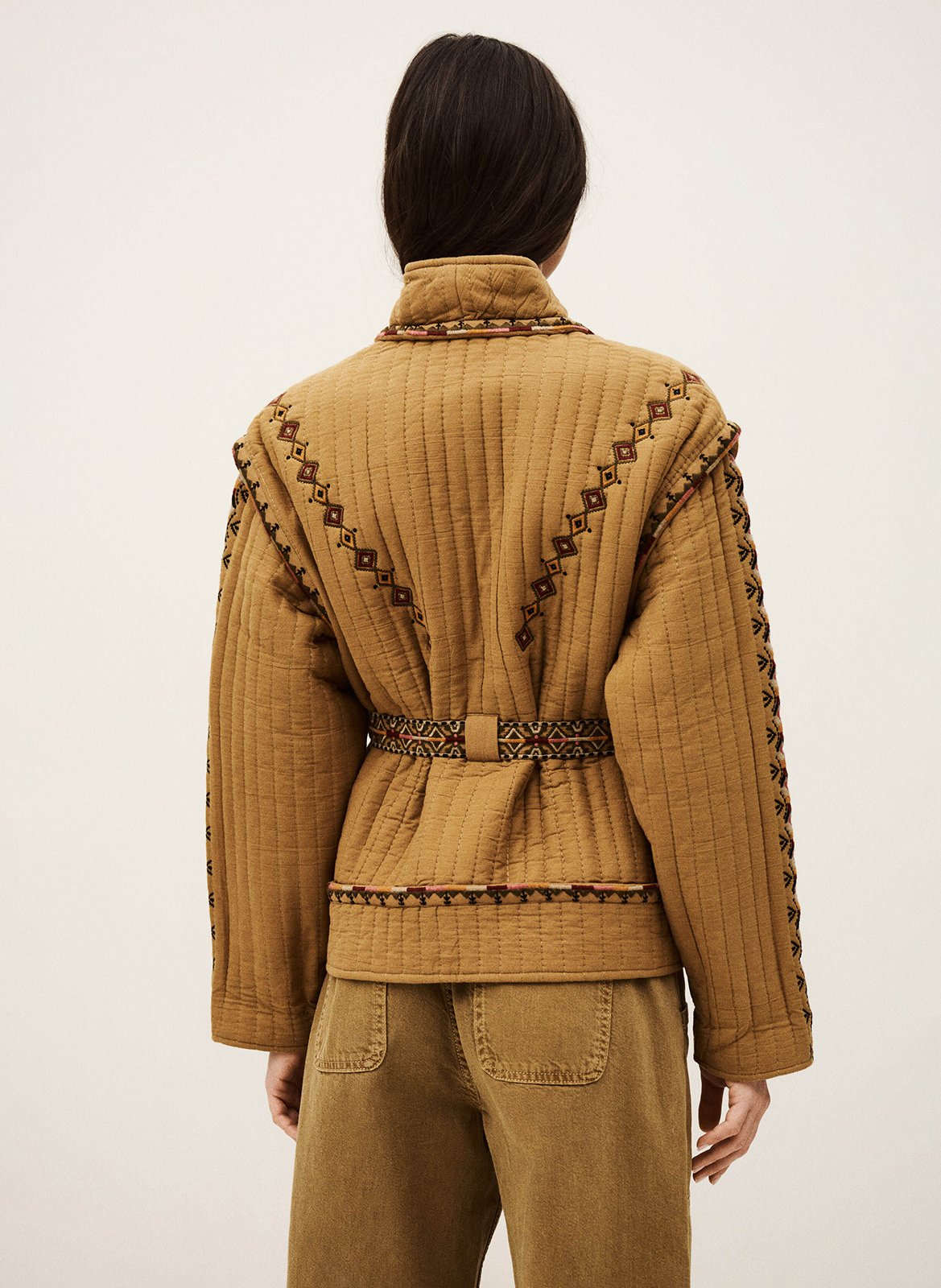 Veste col châle en coton cocoon BA&SH Marron