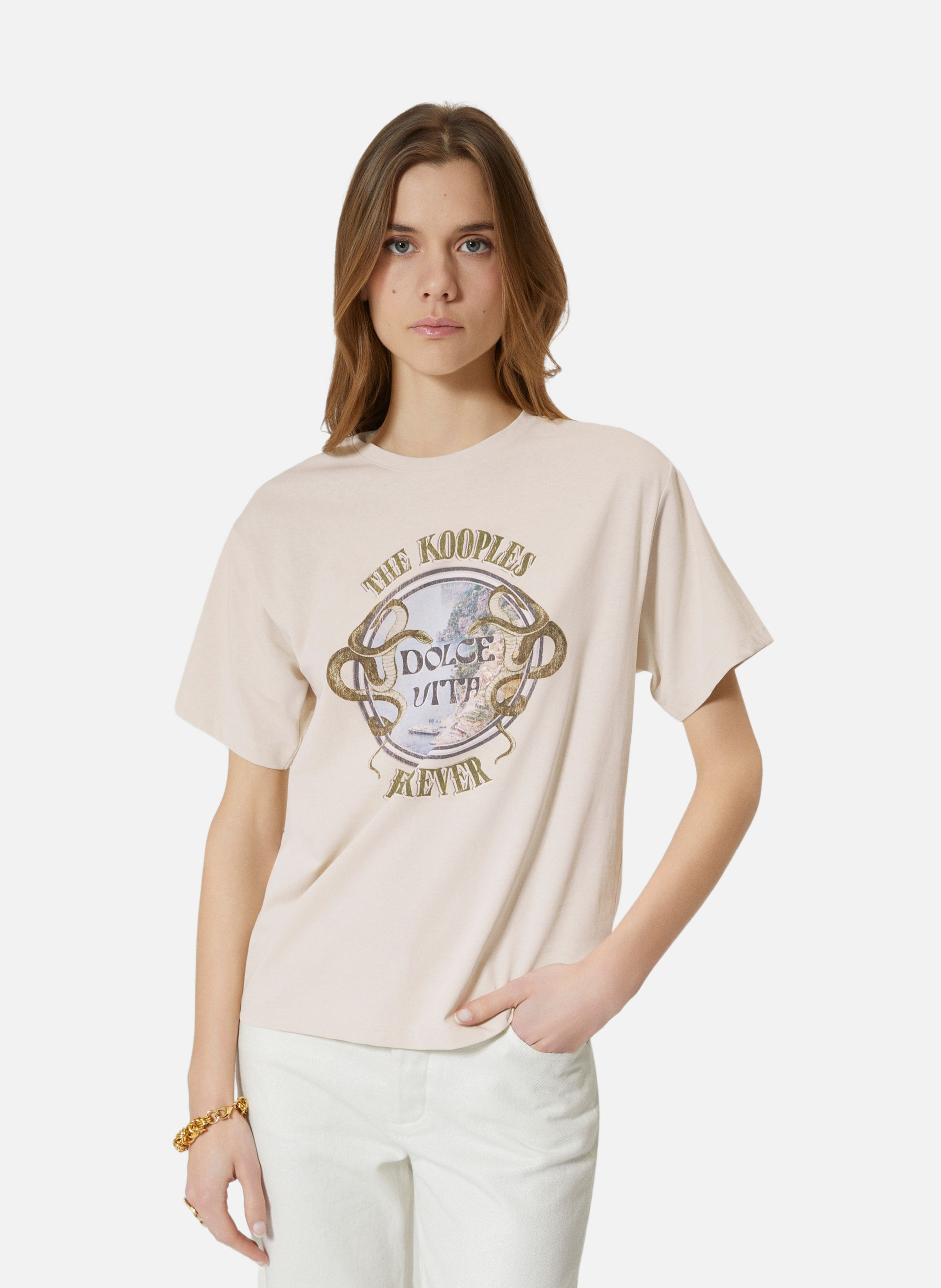 T-shirt avec sérigraphie THE KOOPLES Beige