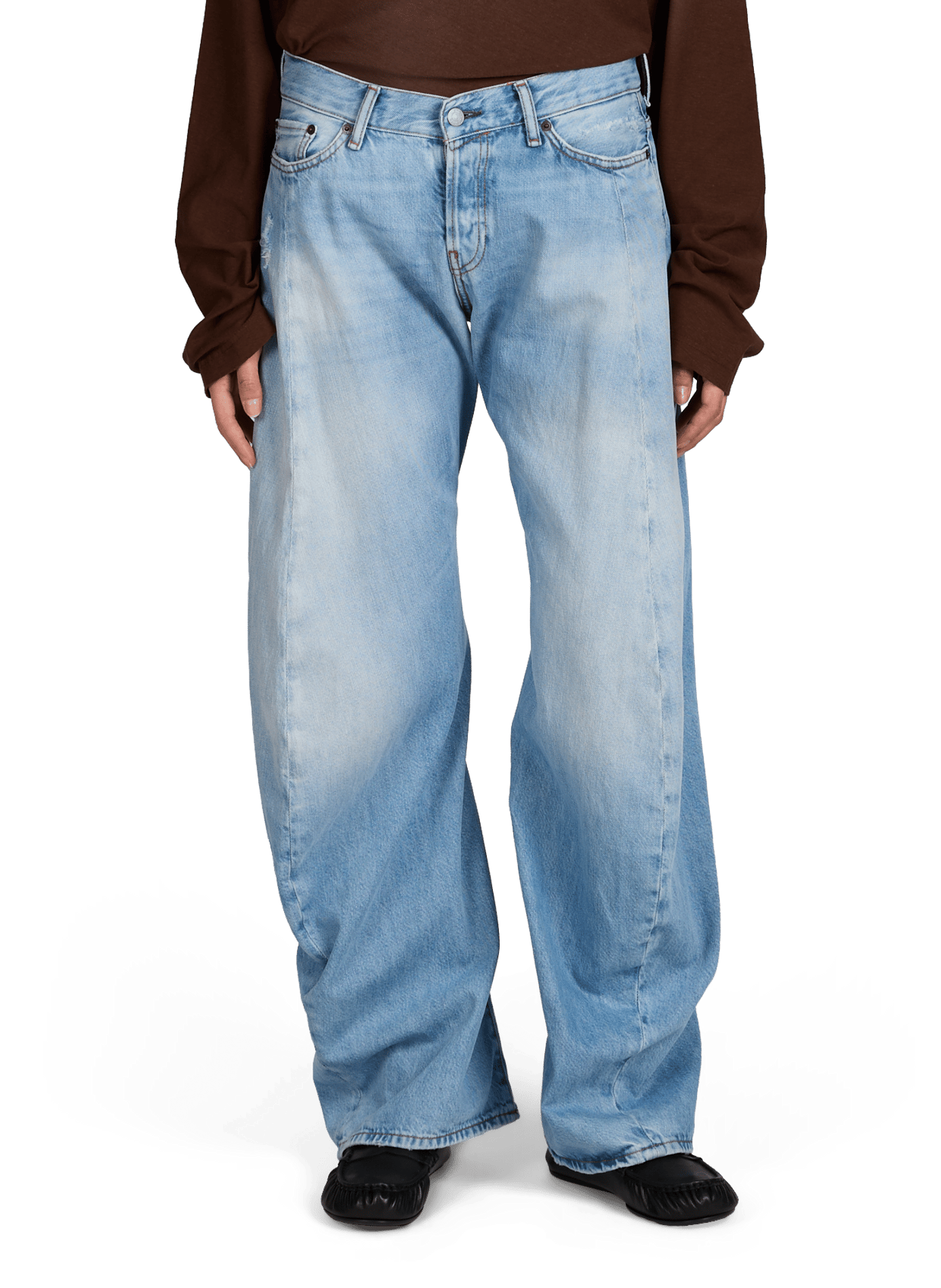 Jeans délavé en coton organique ACNE STUDIOS Bleu