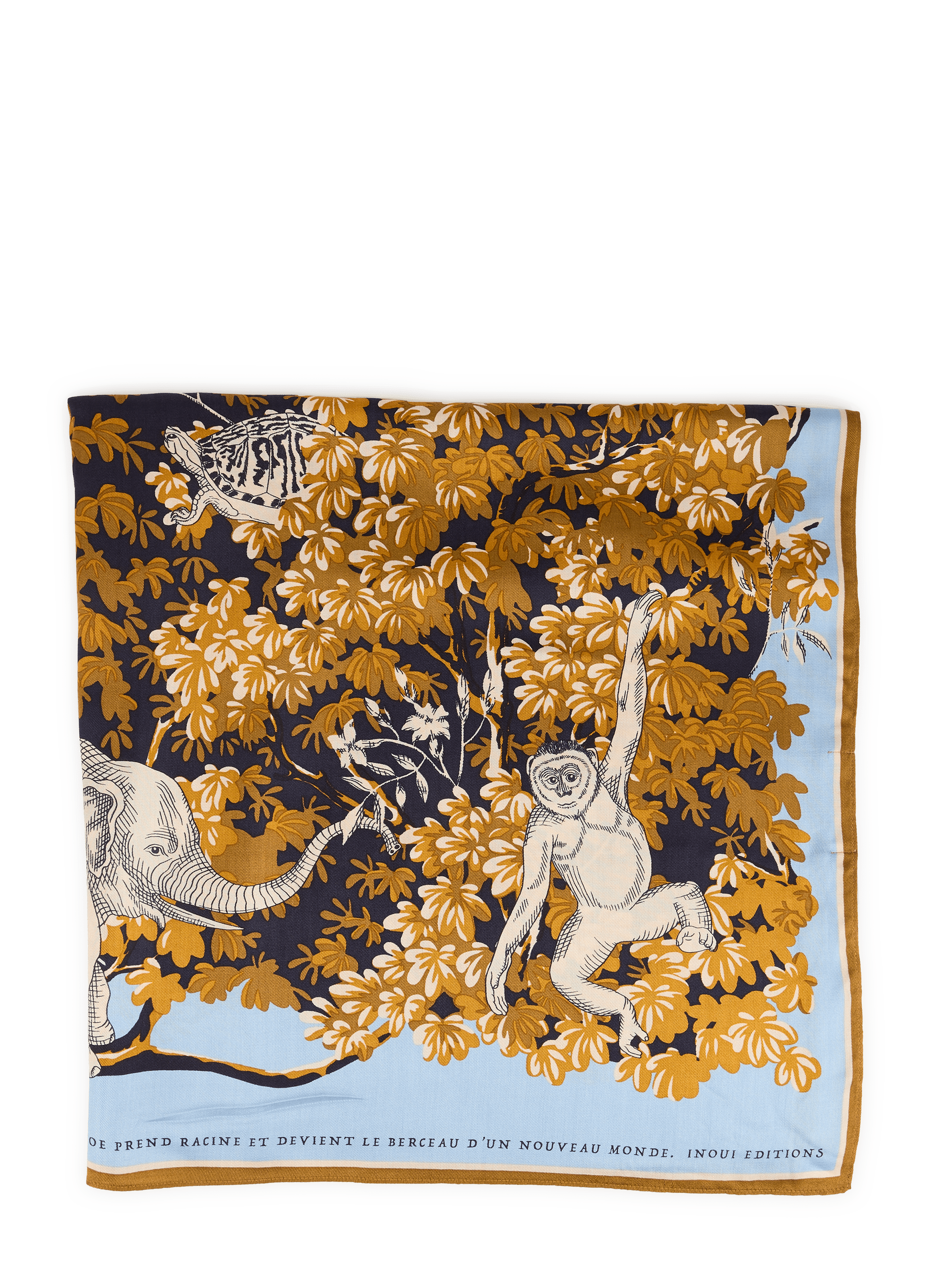 Bestiary Square Silk Blend Scarf INOUITOOSH Brown