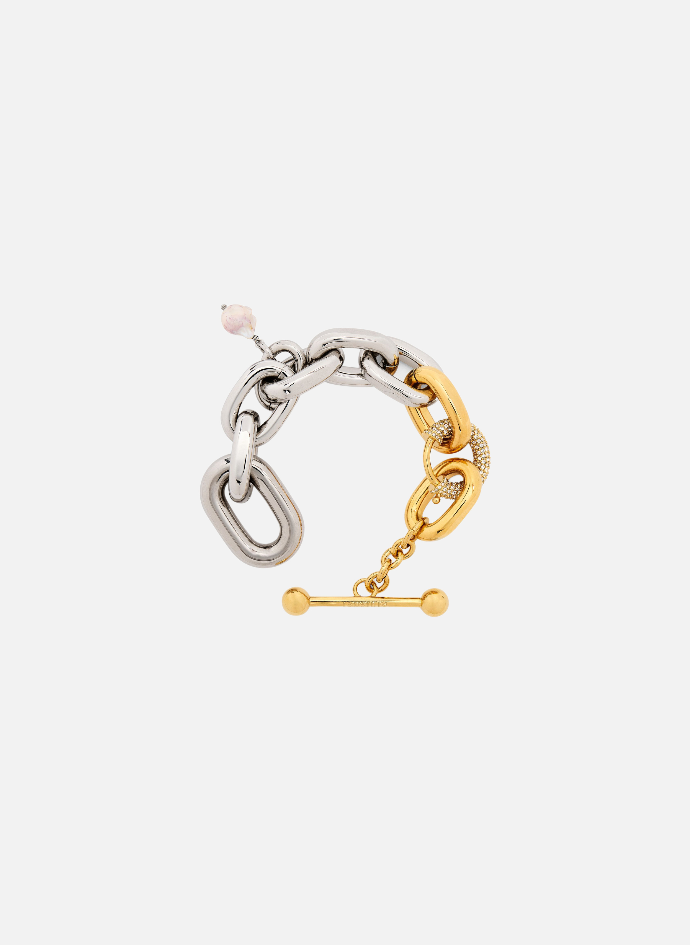 Bracelet xl link bicolore de style punk RABANNE Argent