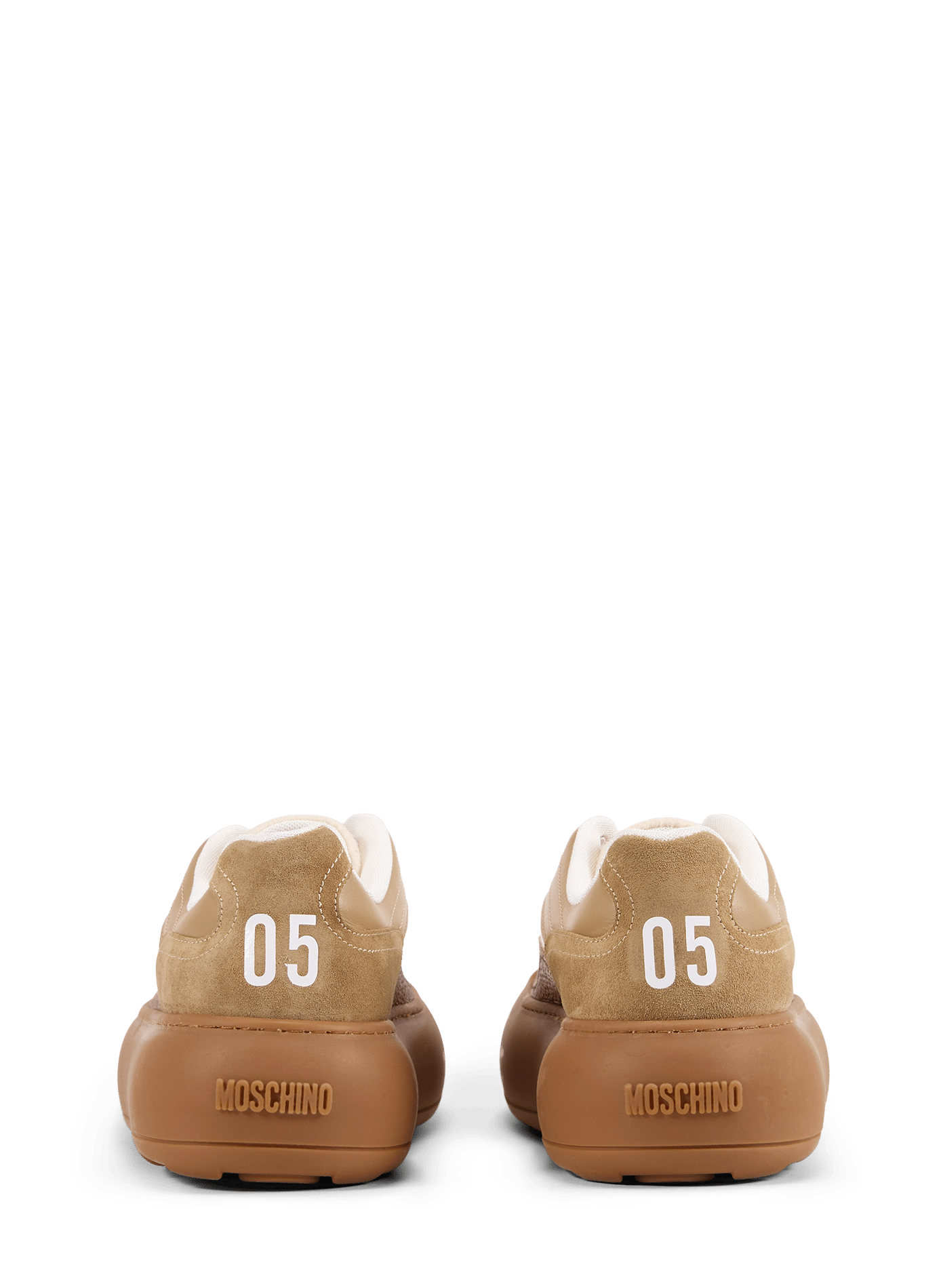 Ollie low-top sneakers in calf leather MOSCHINO Brown