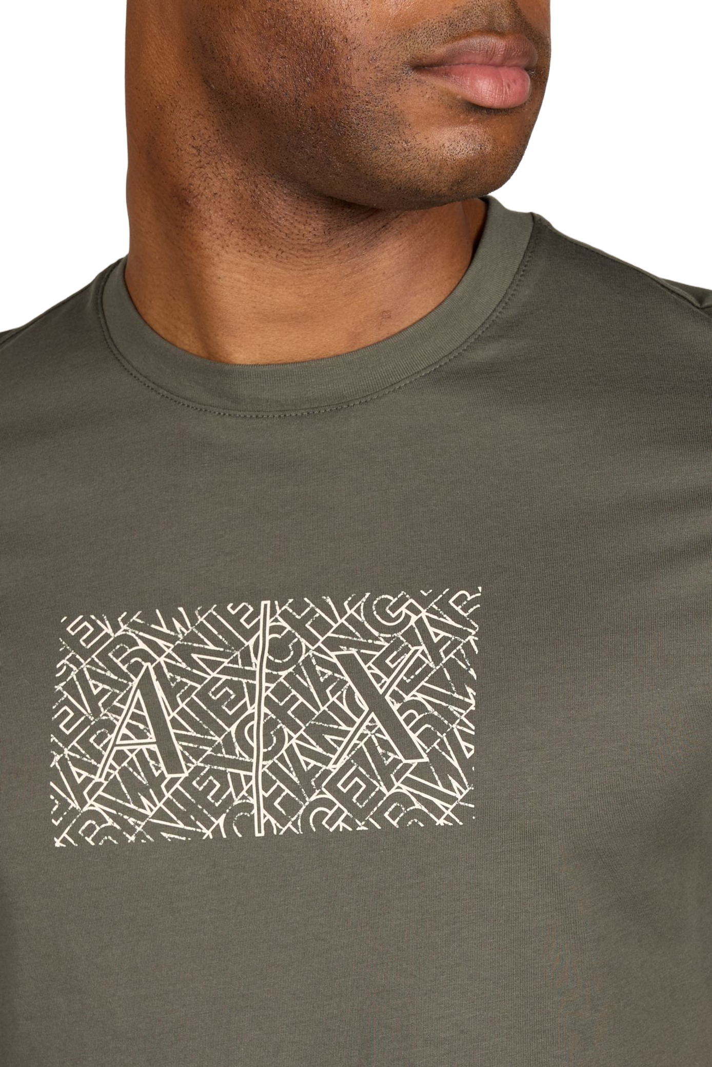 Biker-style cotton t-shirt ARMANI EXCHANGE Khaki