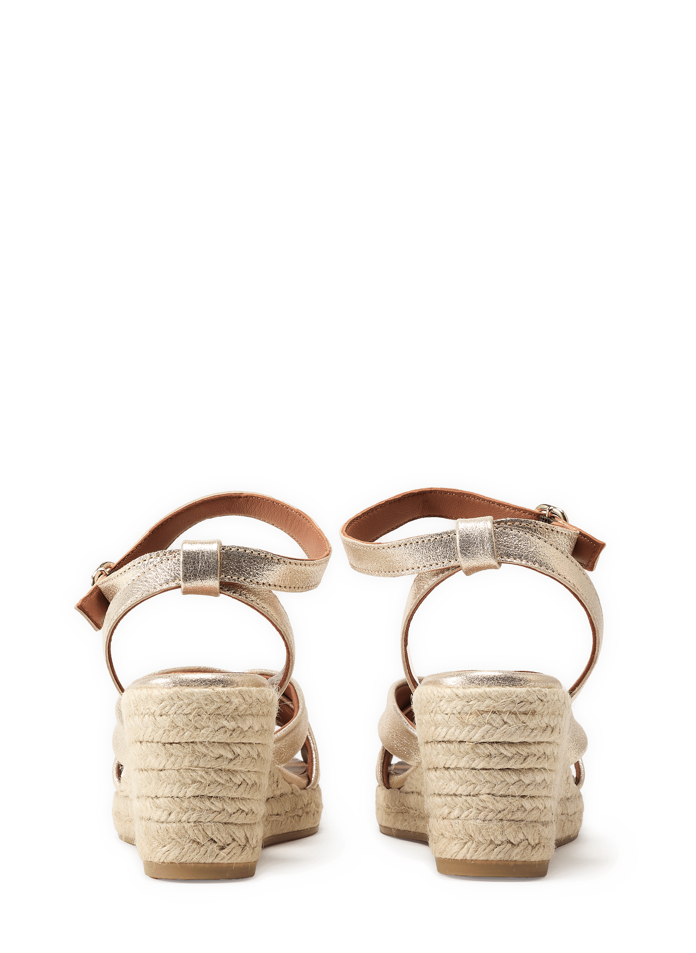 Sandales Iris à talon compensé en cuir MAISON TOUFET Doré