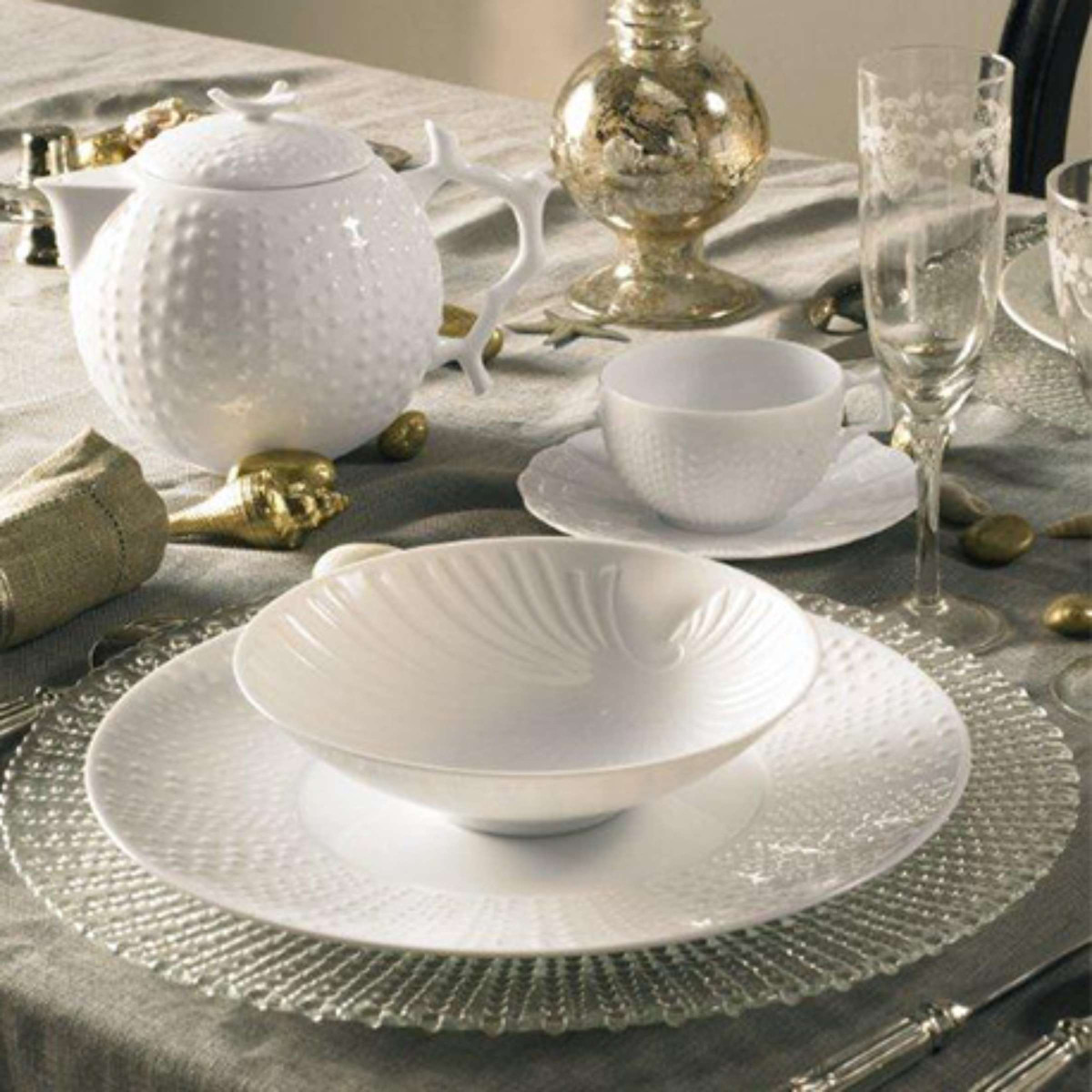 Corail - assiette de présentation 31.5 cm (lot de 3) MEDARD DE NOBLAT Blanc