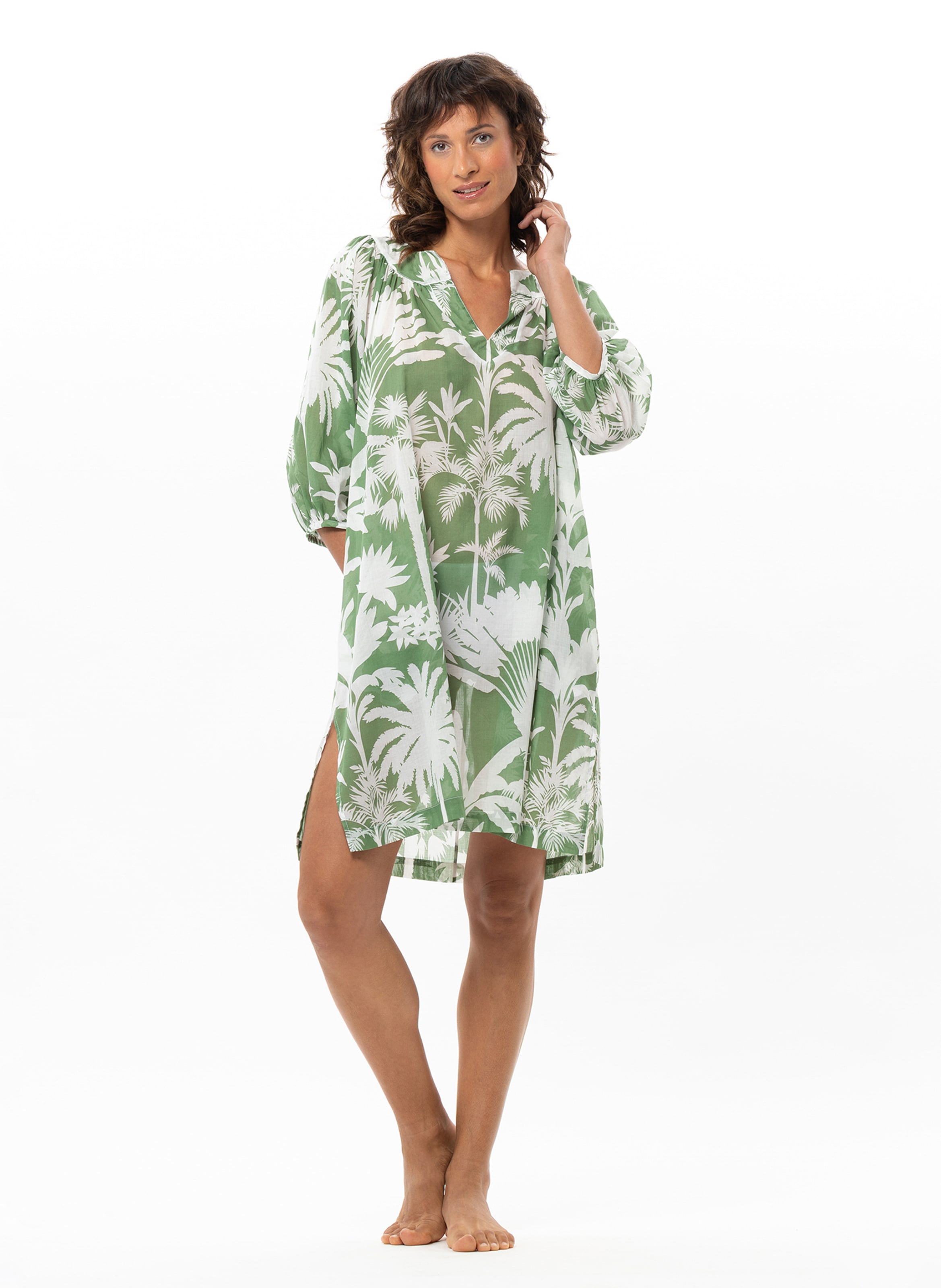 Kaftan en voile de coton bronzette 240 LE CHAT Multicolore