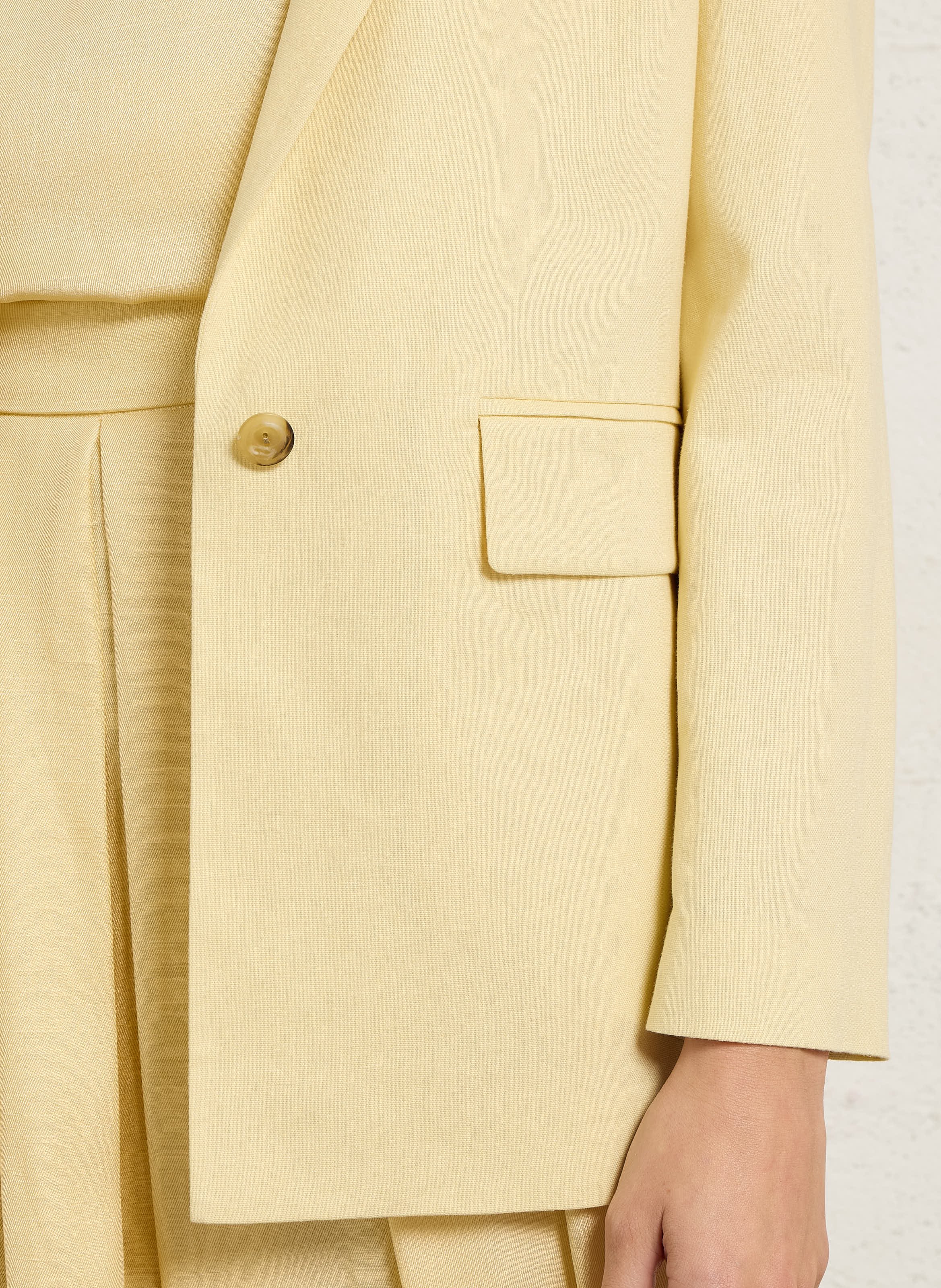 Veste tailleur droite unie en lin mélangé nelia MAISON 123 Beige