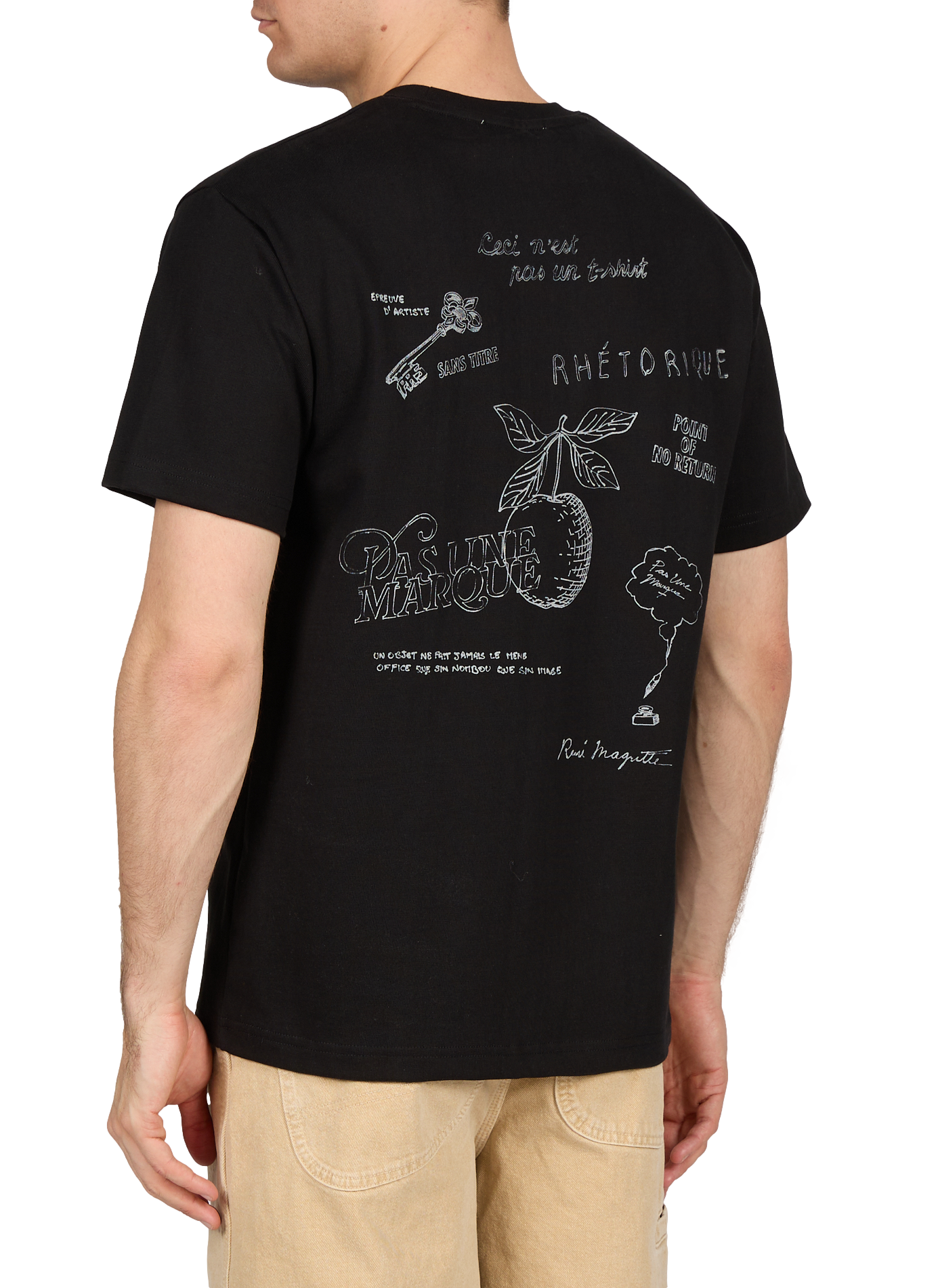 Oversized printed cotton T-shirt PAS UNE MARQUE Black