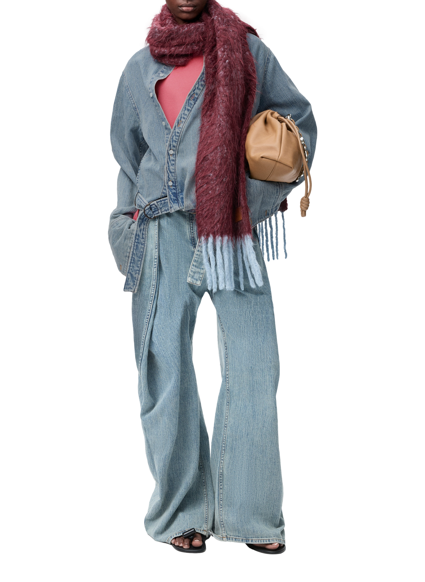 Draped denim shirt LOEWE Blue