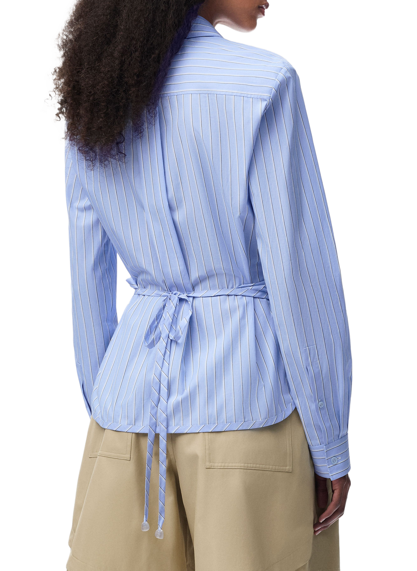 Chemise en popeline de coton rayée LOEWE Bleu