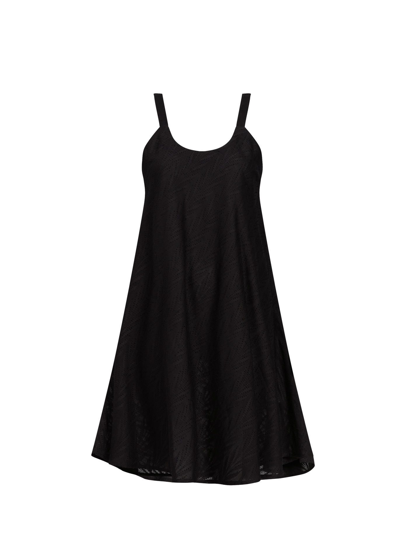 Short beach dress with round neckline GRAIN DE SABLE Black